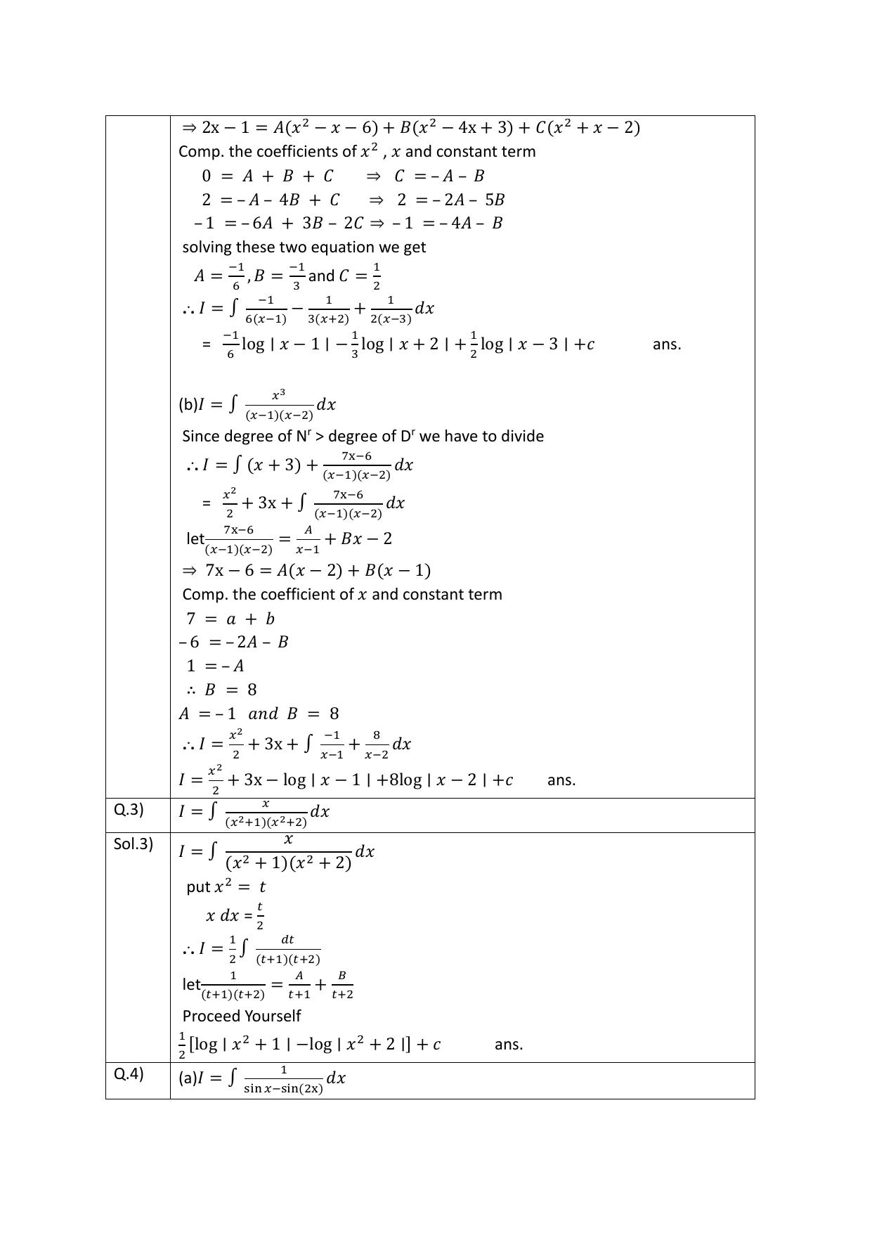 CBSE Class 12 Maths Integration Assignment 5 - Page 2