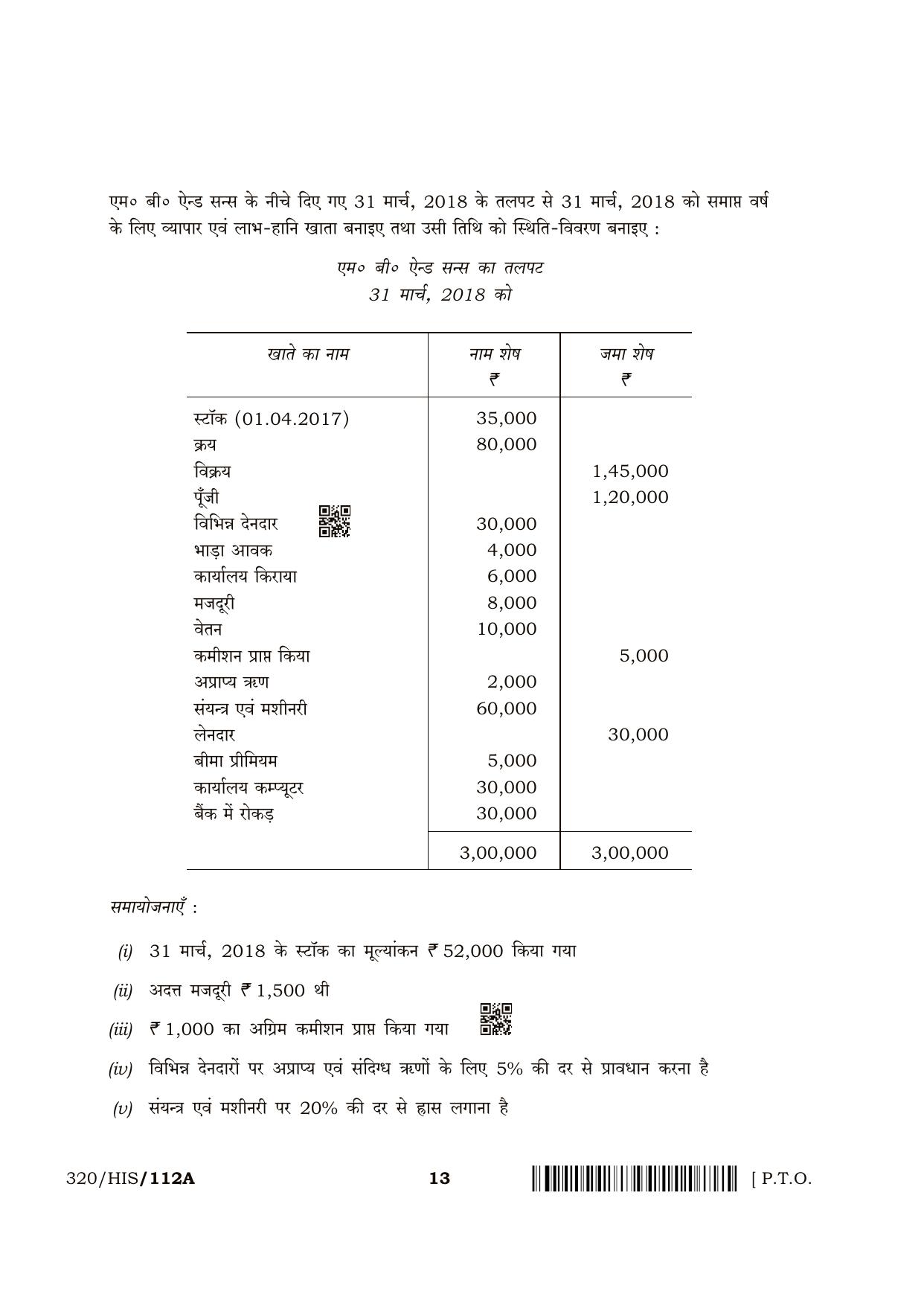 NIOS April 2018 Class 12 Accountancy Question Paper - Page 13