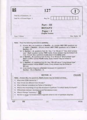 AP Inter 1st Year Botany-I(EM) Question Paper September-2021