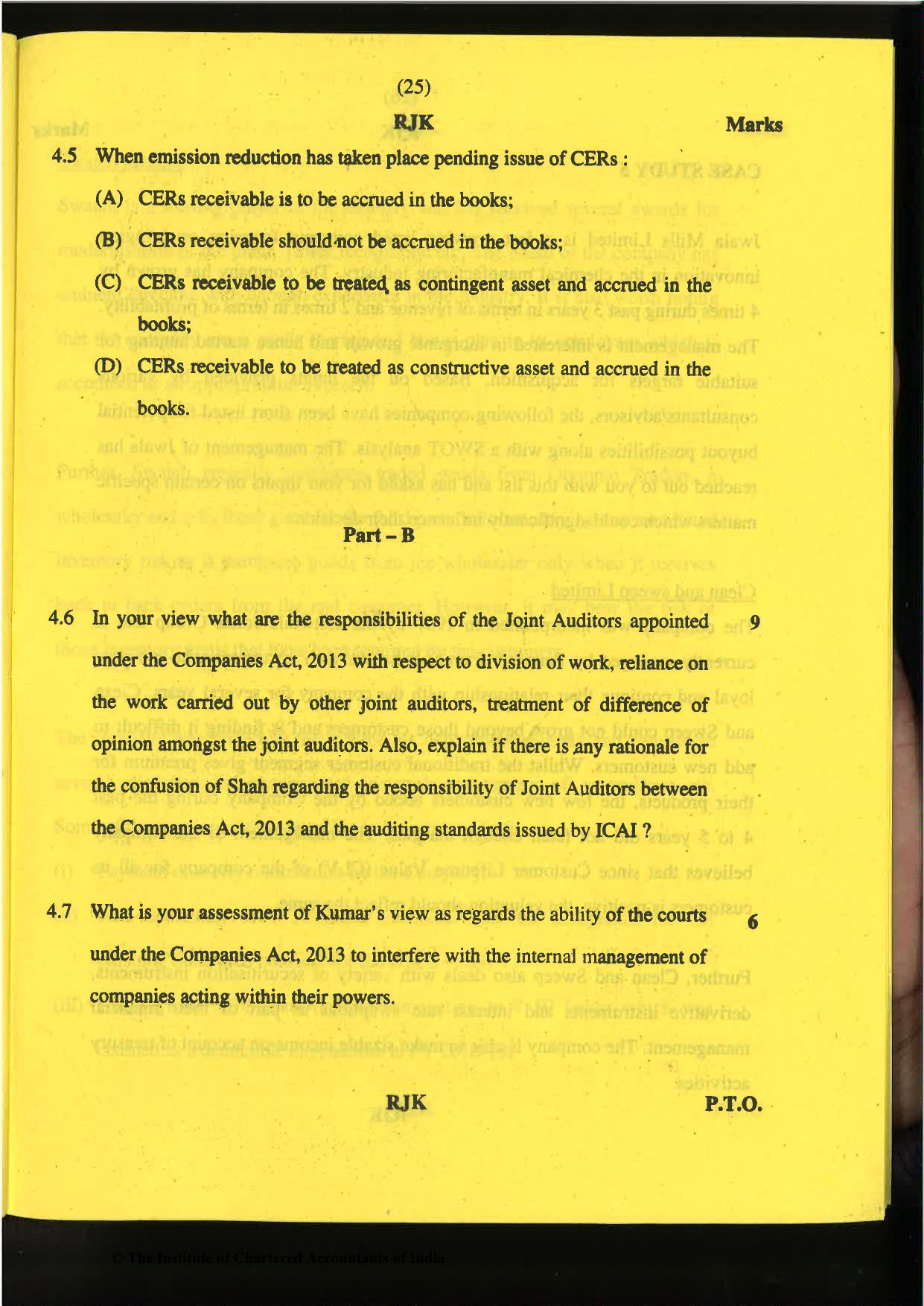 CA Final Nov 2019 Question Paper -Paper 6F – Multidisciplinary Case Study - Page 25