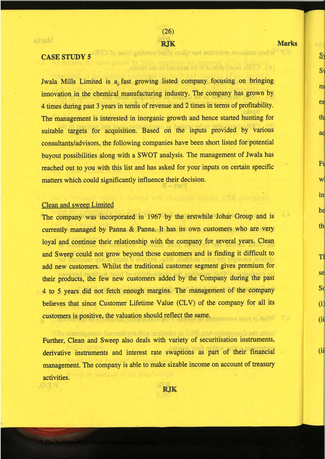 CA Final Nov 2019 Question Paper -Paper 6F – Multidisciplinary Case Study - Page 26