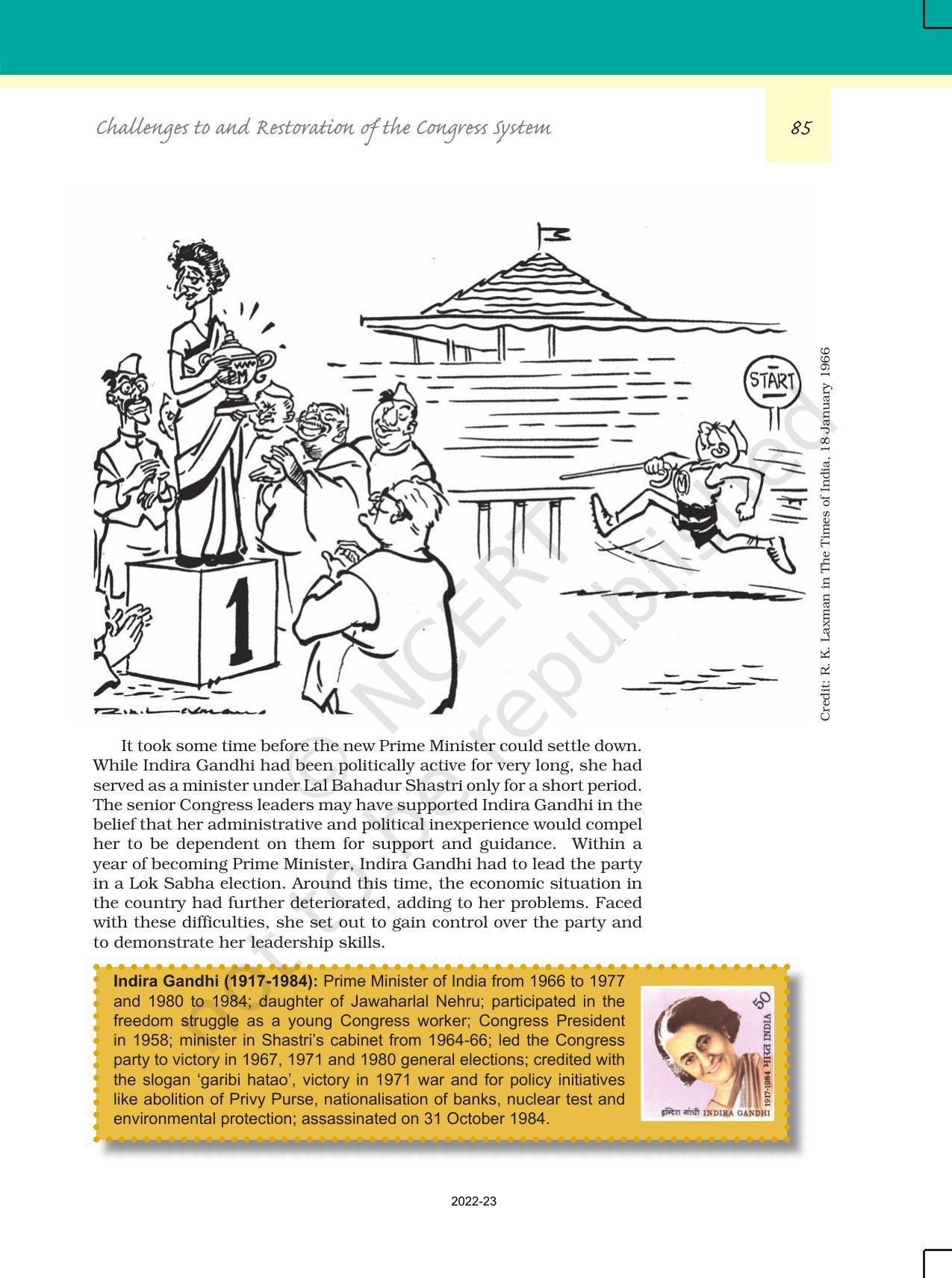 NCERT Book for Class 12 Political Science (Politics In India Since Independence) Chapter 5 Challenges to And Restoration of The Congress System - Page 4