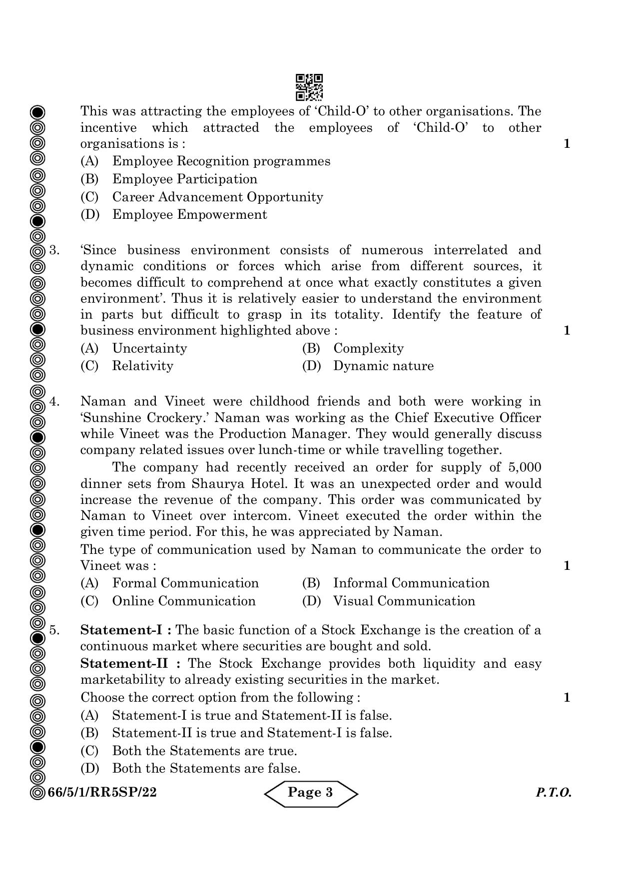 CBSE Class 12 5-1 Bussiness Studies 2024 Question Paper - Page 3