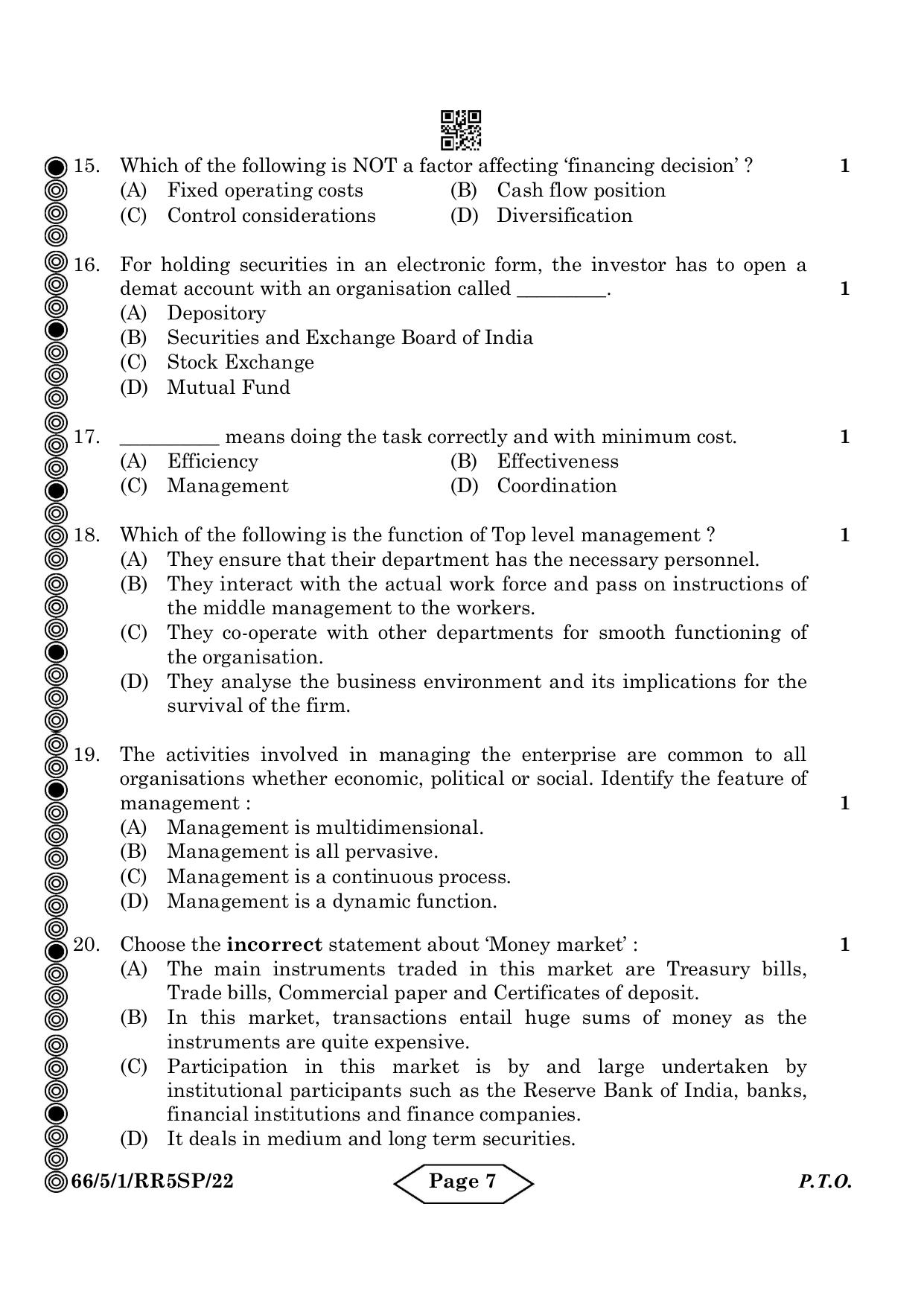 CBSE Class 12 5-1 Bussiness Studies 2024 Question Paper - Page 7