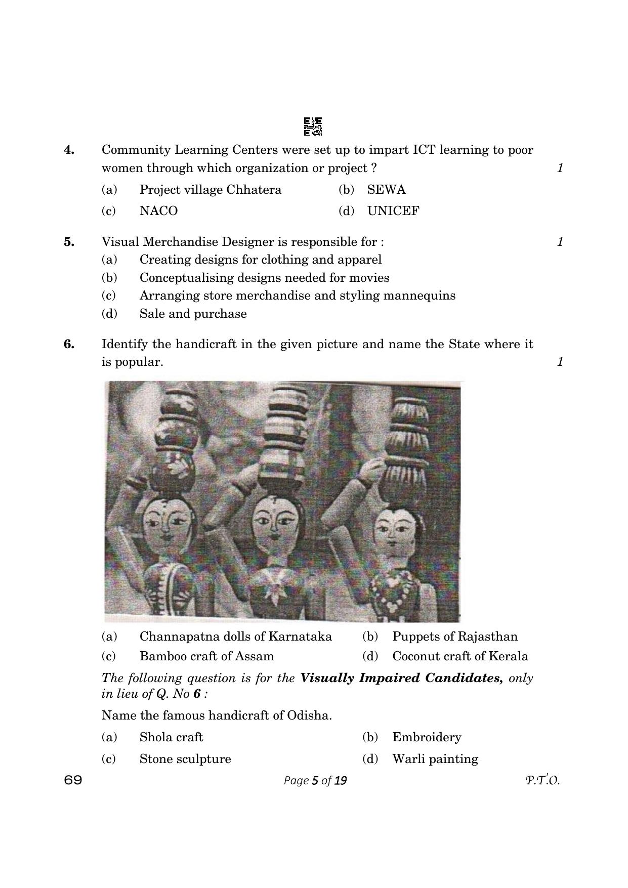 CBSE Class 12 Home Science (Compartment) 2023 Question Paper - Page 5
