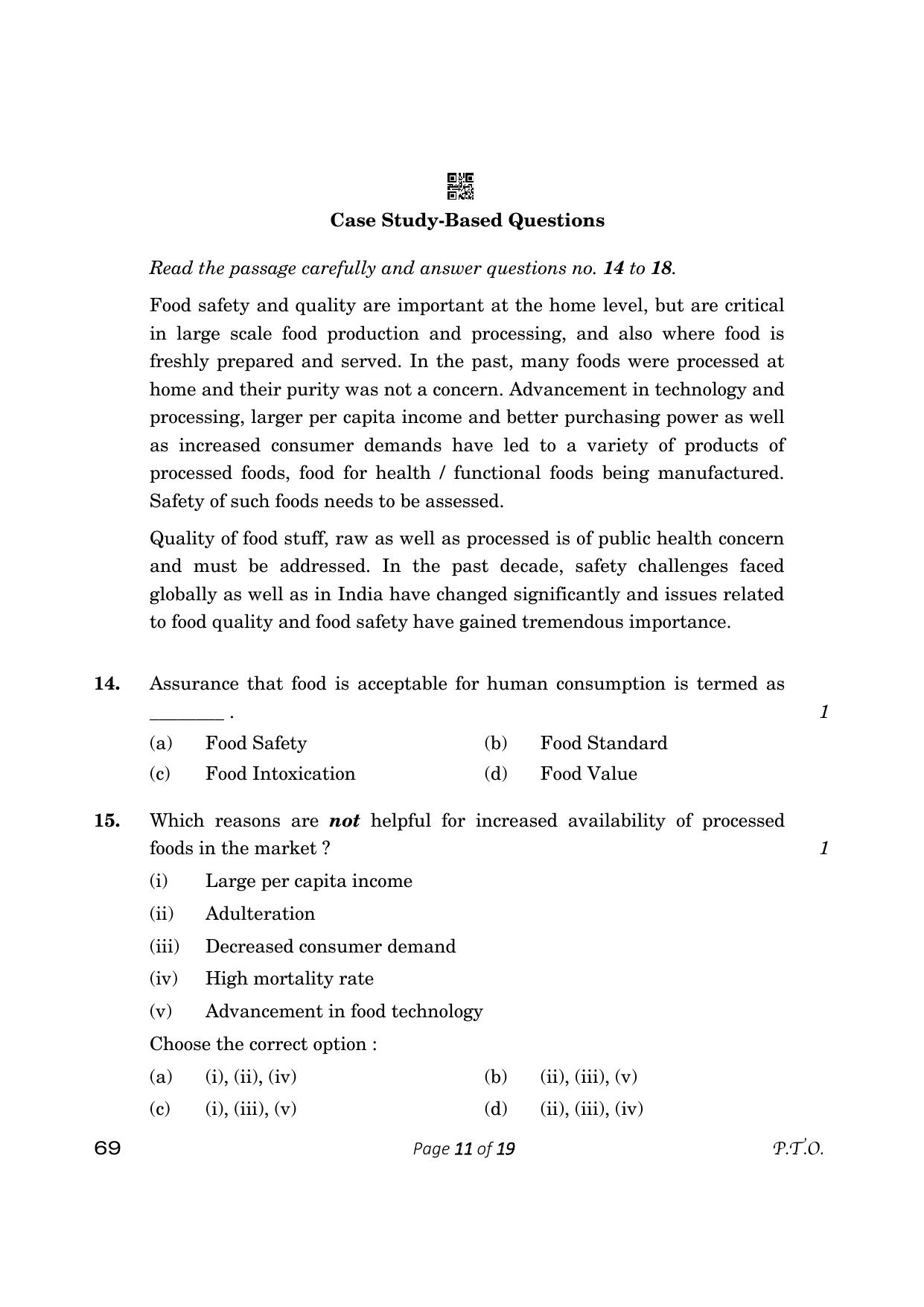 CBSE Class 12 Home Science (Compartment) 2023 Question Paper - Page 11