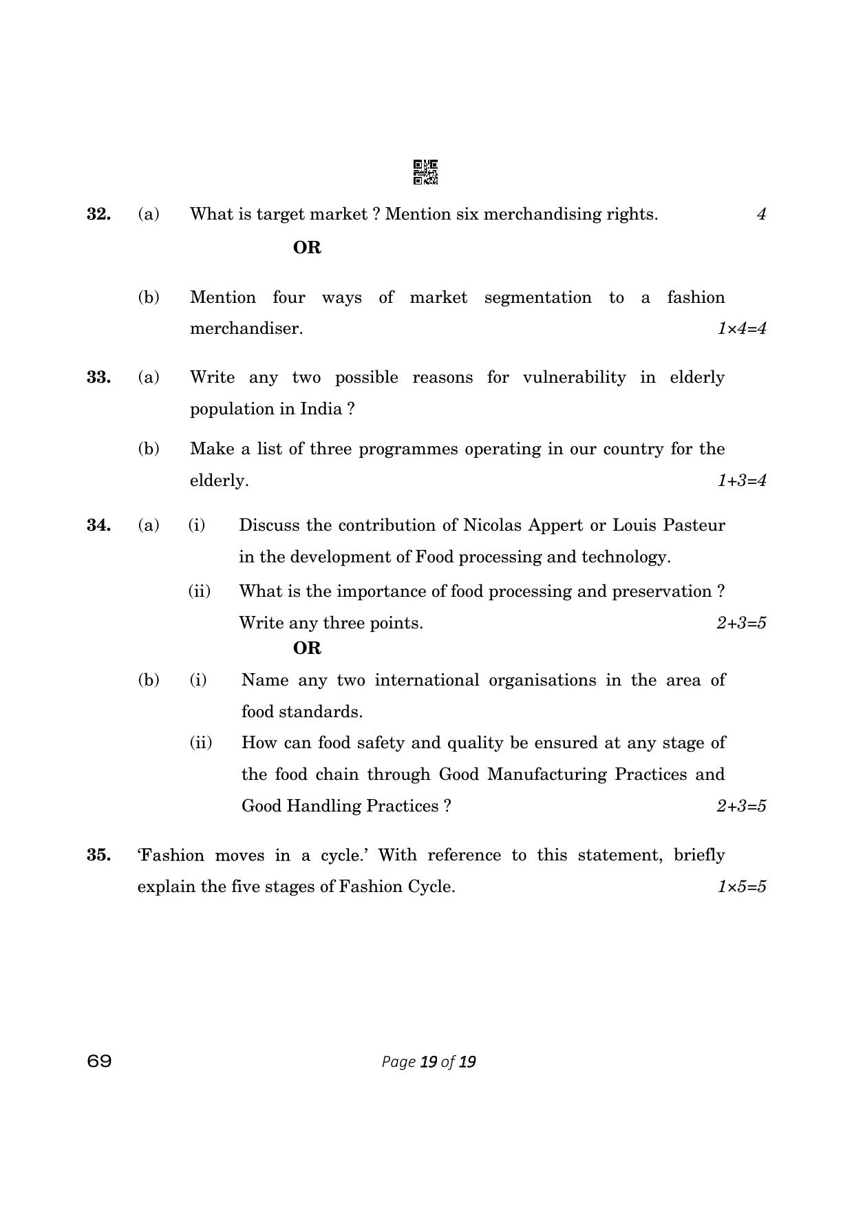 CBSE Class 12 Home Science (Compartment) 2023 Question Paper - Page 19