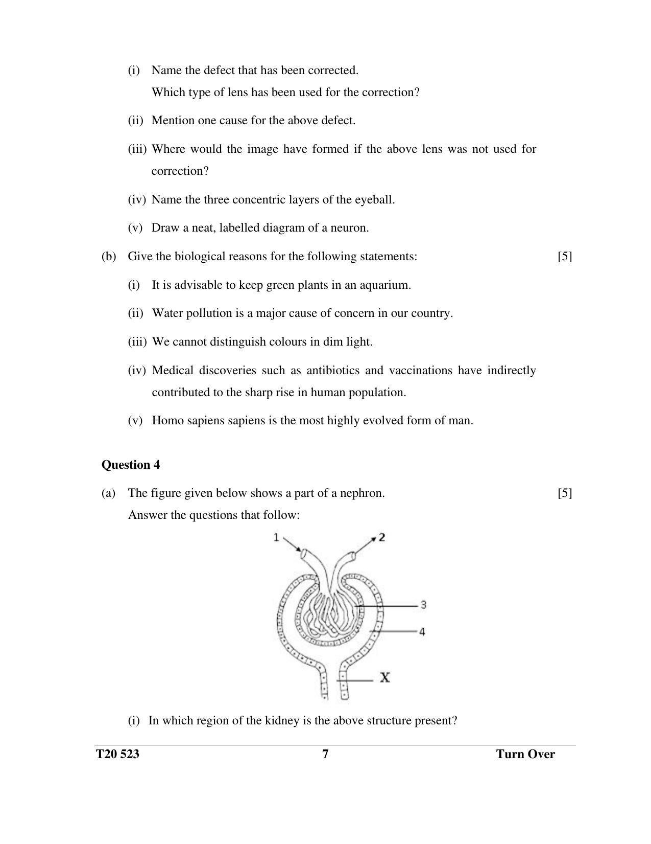 ICSE Class 10 Science Paper 3 (Biology) 2020 Question Paper - Page 7