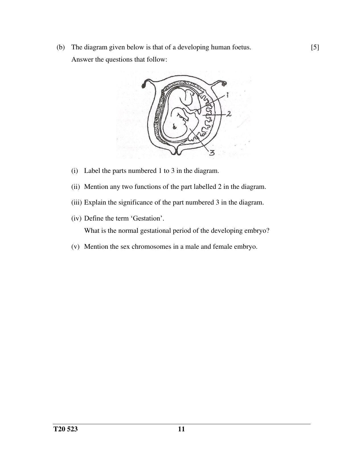 ICSE Class 10 Science Paper 3 (Biology) 2020 Question Paper - Page 11