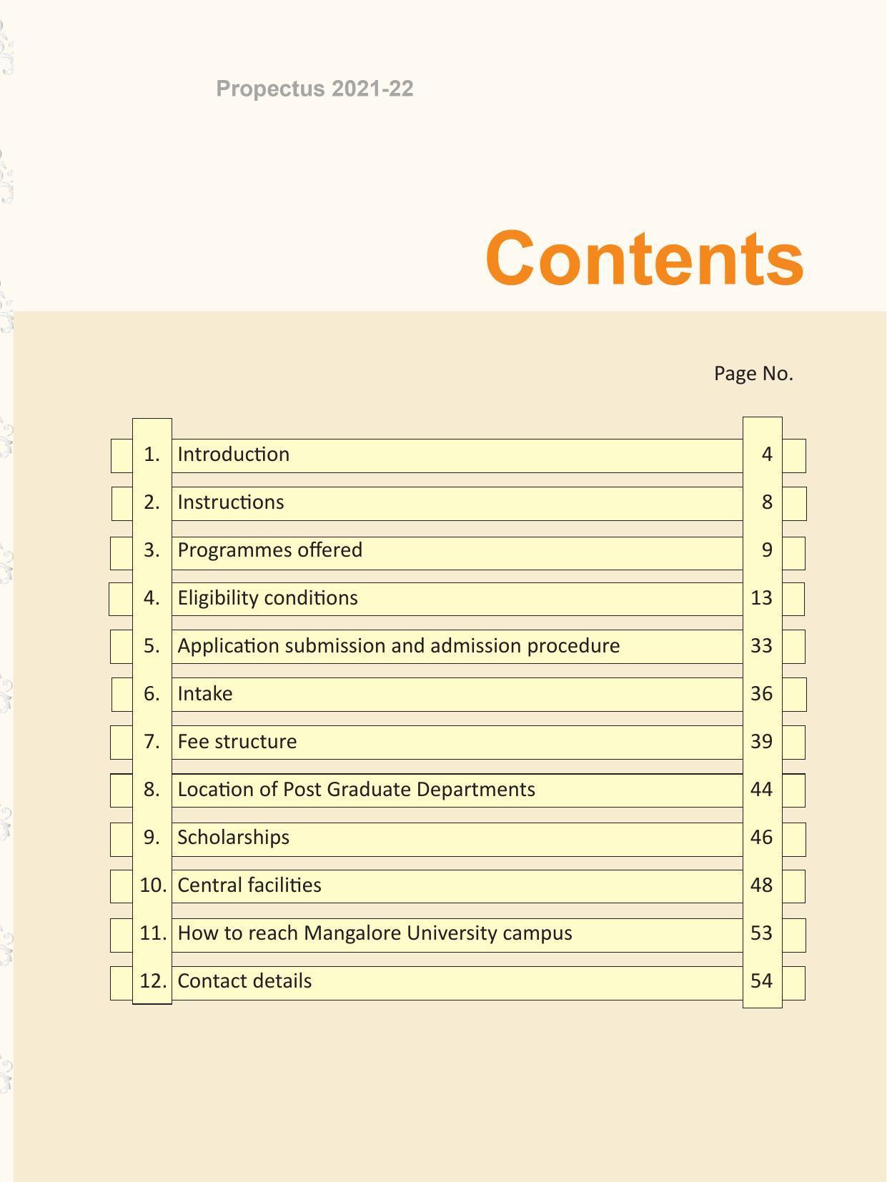 Mangalore University, Mangalore 2021-22 (Prospectus) - Page 5