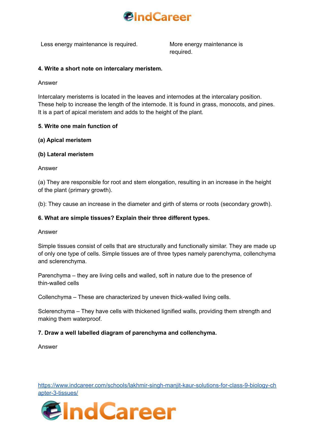 Lakhmir Singh Manjit Kaur Solutions for Class 9 Biology: Chapter 3- Tissues - Page 3