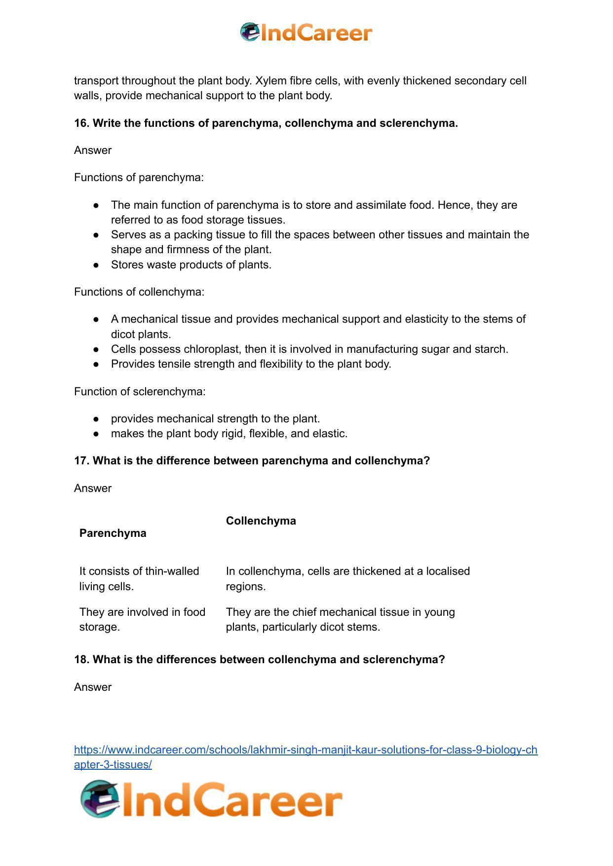 Lakhmir Singh Manjit Kaur Solutions for Class 9 Biology: Chapter 3- Tissues - Page 8