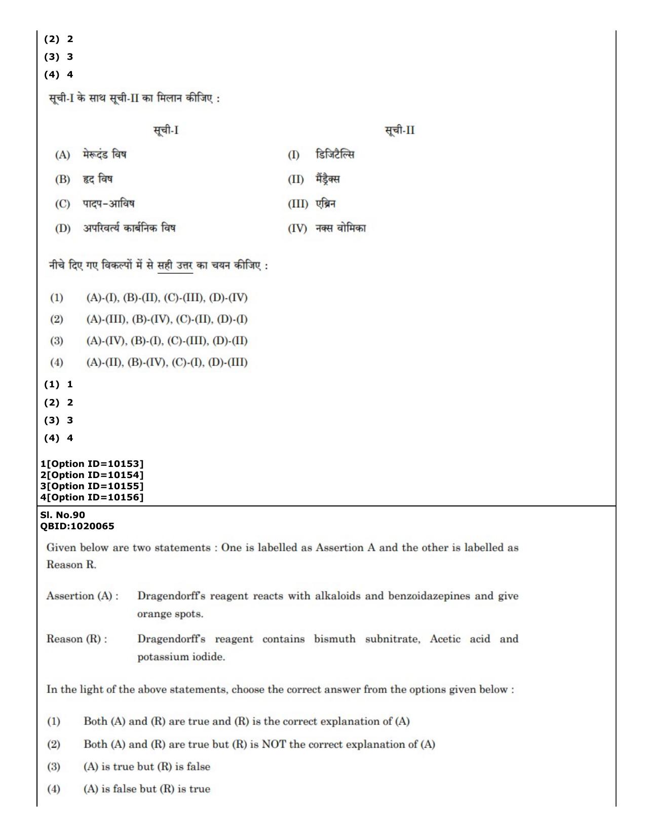 CUET (PG) 2022: PGQP-16 A. Forensic Science (04-09-2022) Question Paper - Page 66