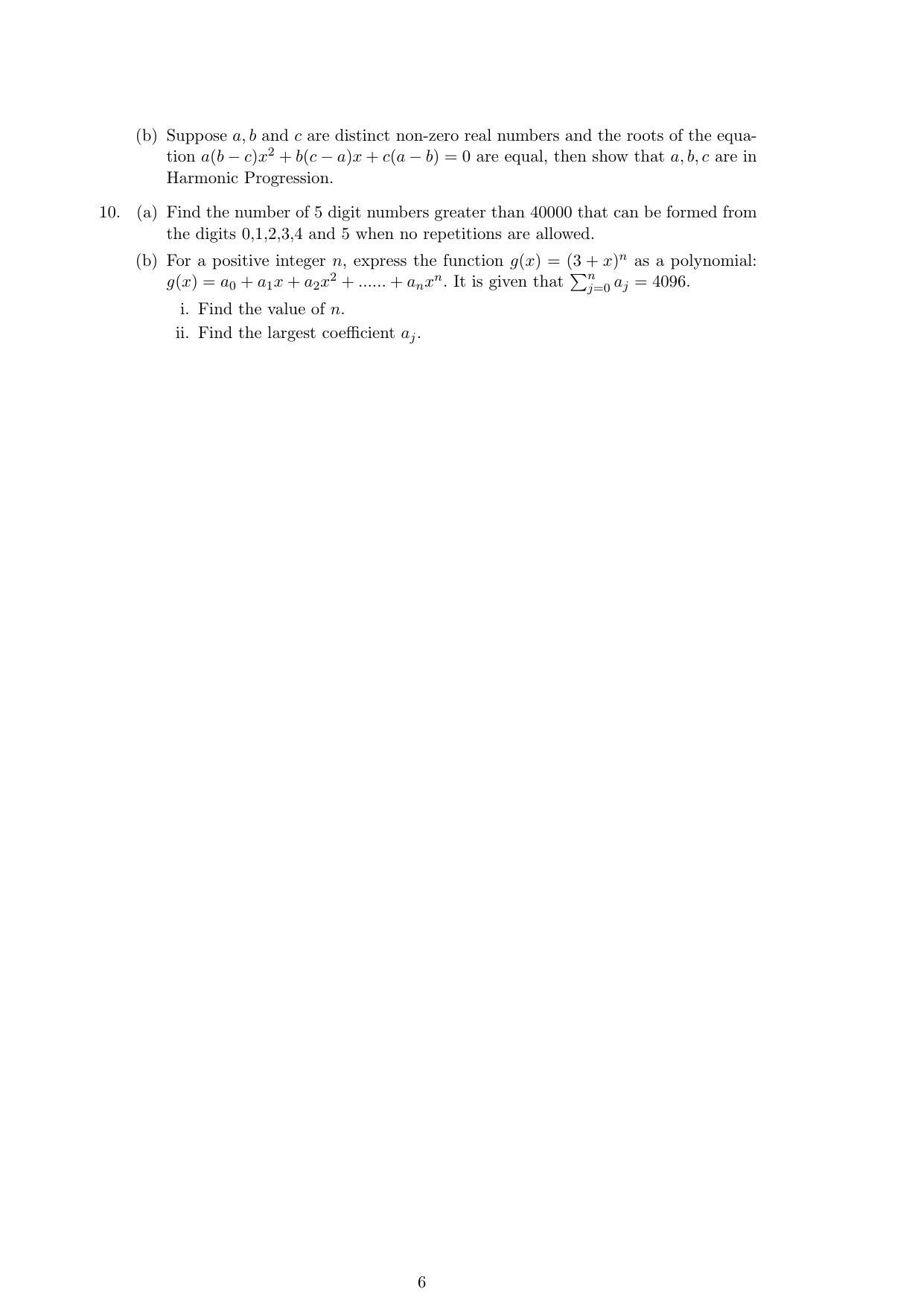 ISI Admission Test M.S.(QMS) QMA 2015 Sample Paper - Page 6