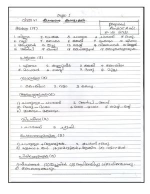 CBSE Worksheets for Class 6 Malayalam Assignment 6