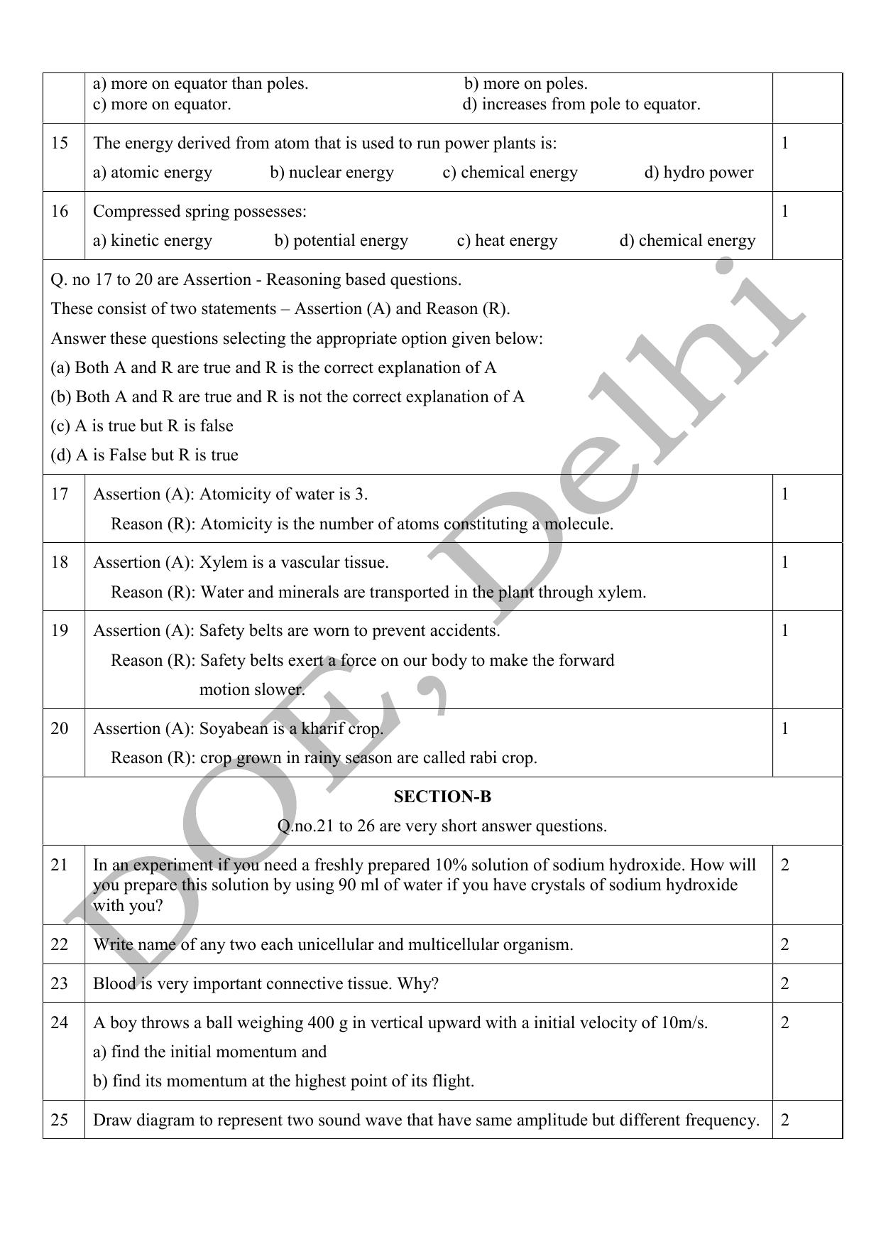 Edudel Class 9 Science (English) Practice Papers-1 (2023-24) - Page 3