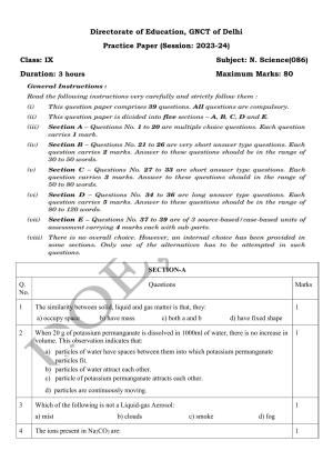 Edudel Class 9 Science (English) Practice Papers-1 (2023-24)