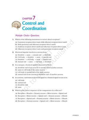 NCERT Exemplar Book for Class 10 Science: Chapter 7 Control and Coordination
