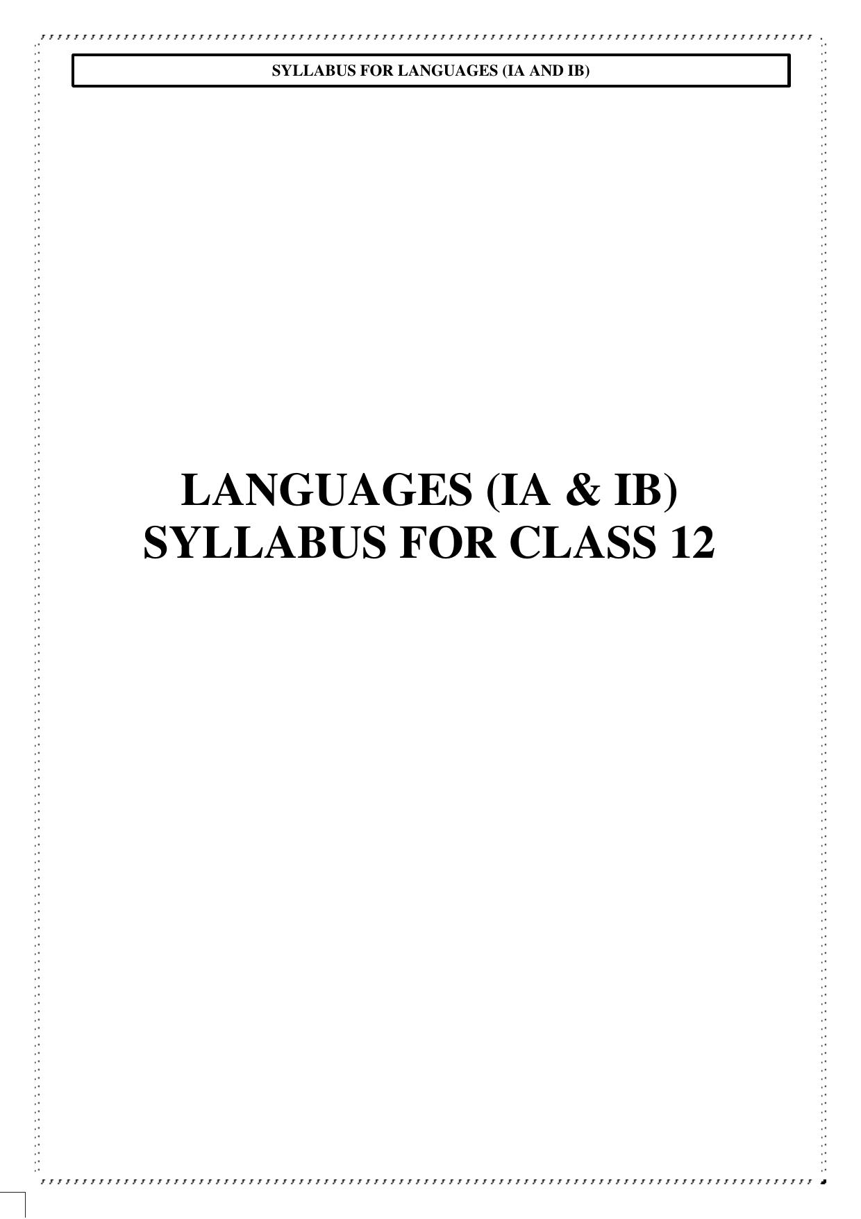 CUET Syllabus for Languages (IA & IB) (English) - Page 1