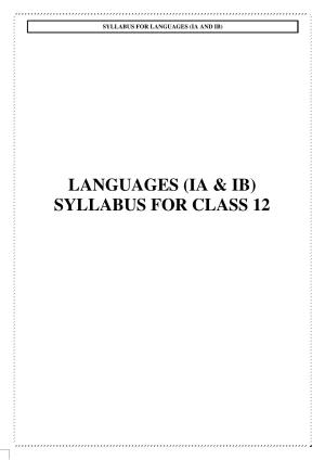 CUET Syllabus for Languages (IA & IB) (English)