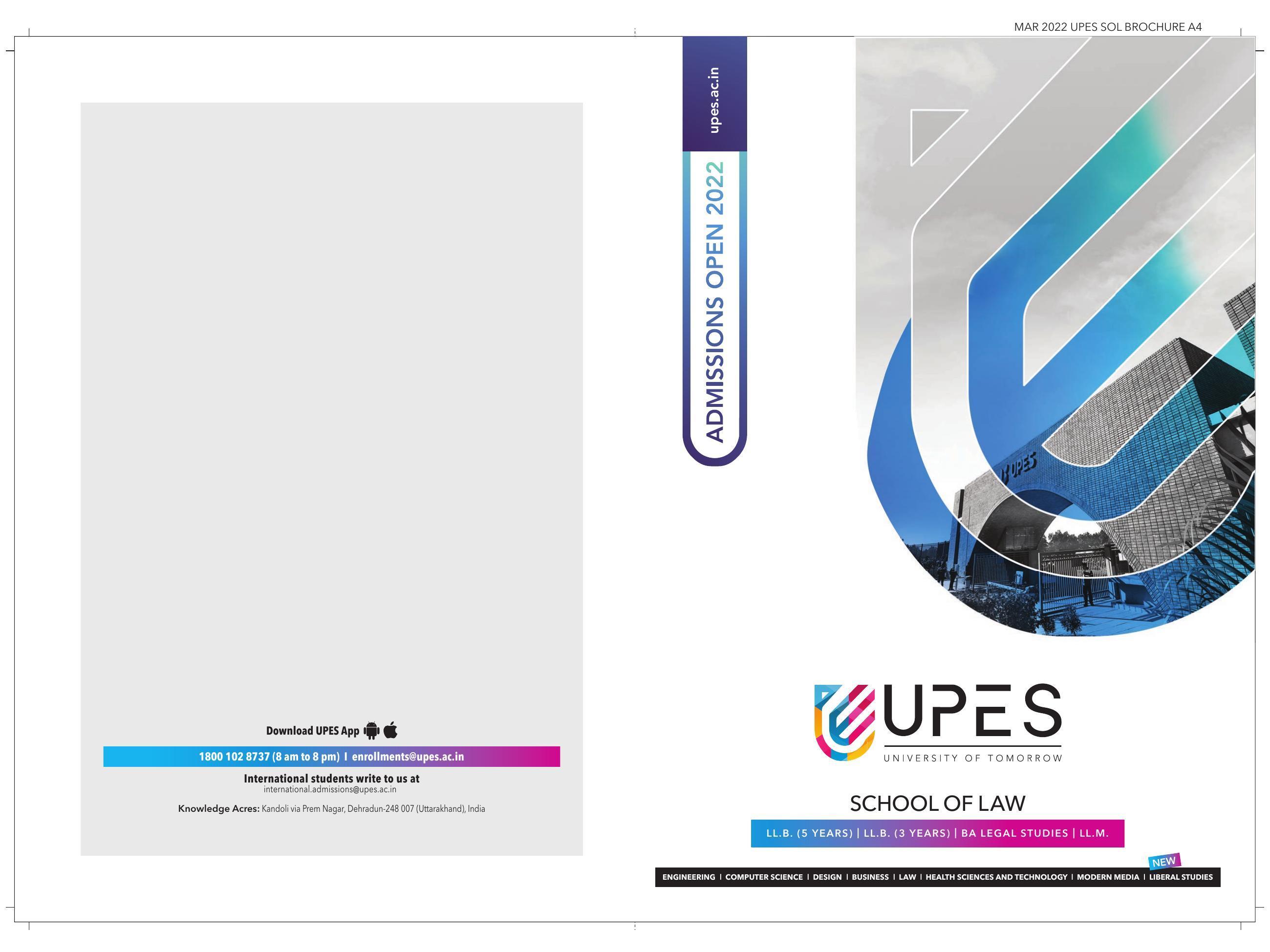University of Petroleum and Energy Studies (UPES), Dehradun School of law Prospectus 2022 - Page 12