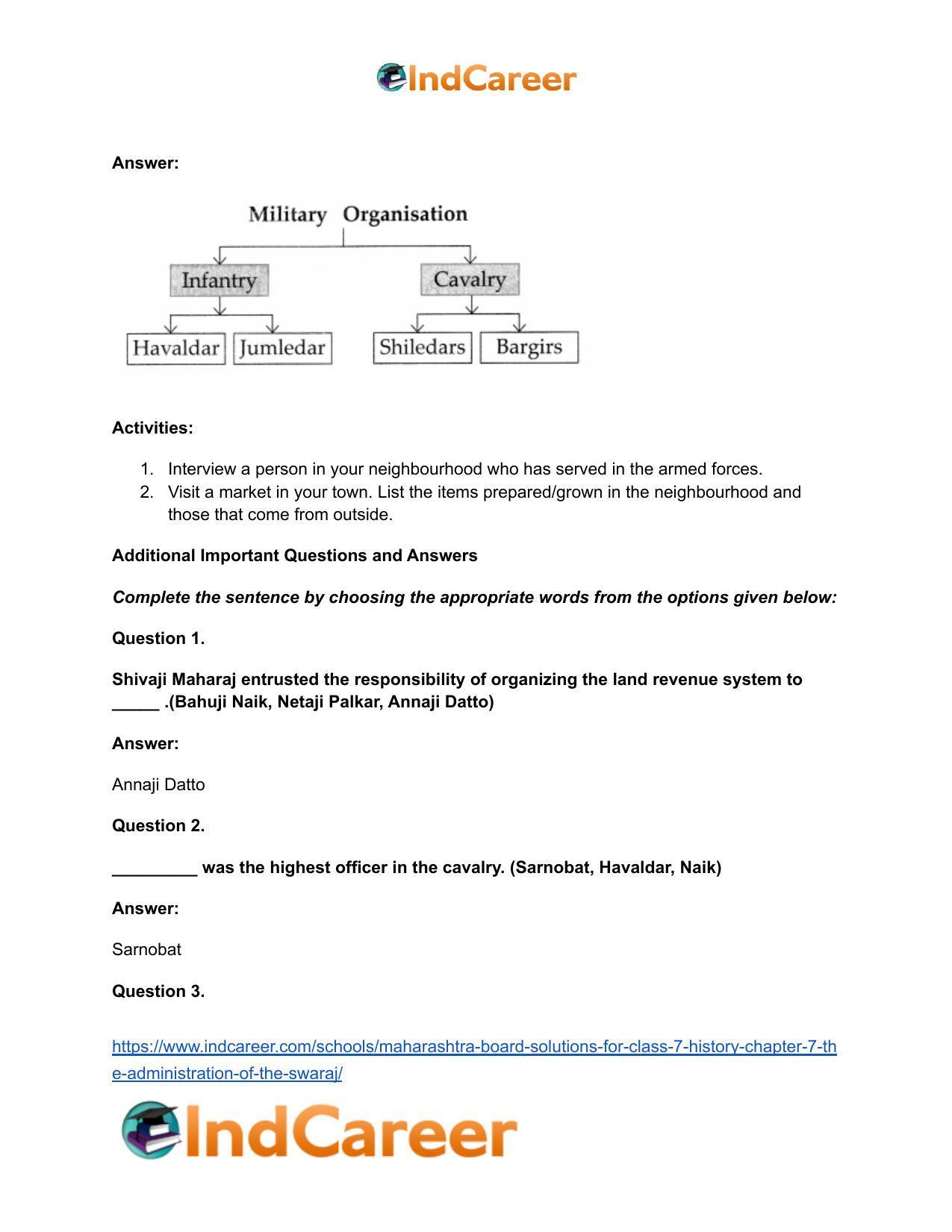 Maharashtra Board Solutions for Class 7- History: Chapter 7- The Administration of the Swaraj - Page 5
