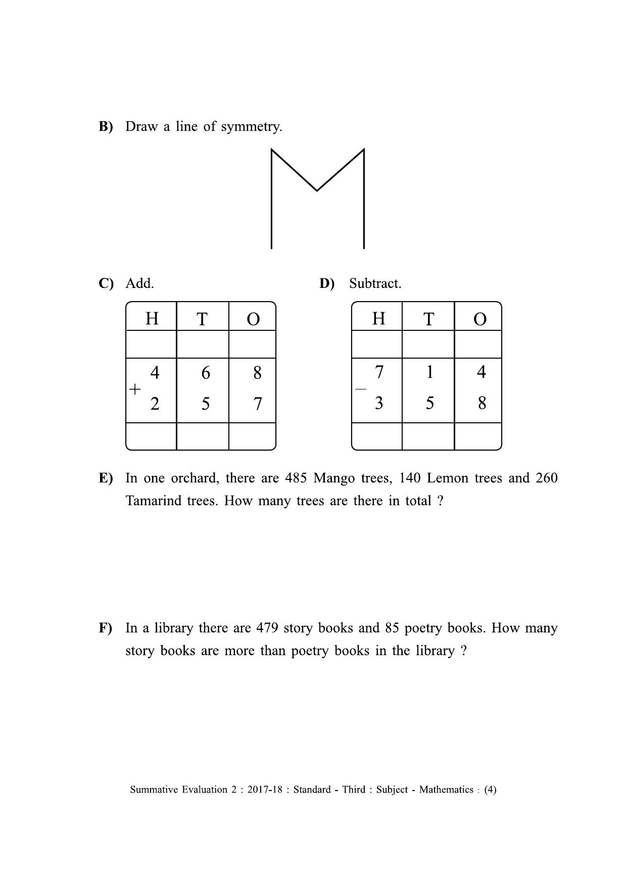 Maharashtra Board Class 3 Maths - English Medium (गणित - इंग्रजी माध्यम) Sample Question Paper - Page 4