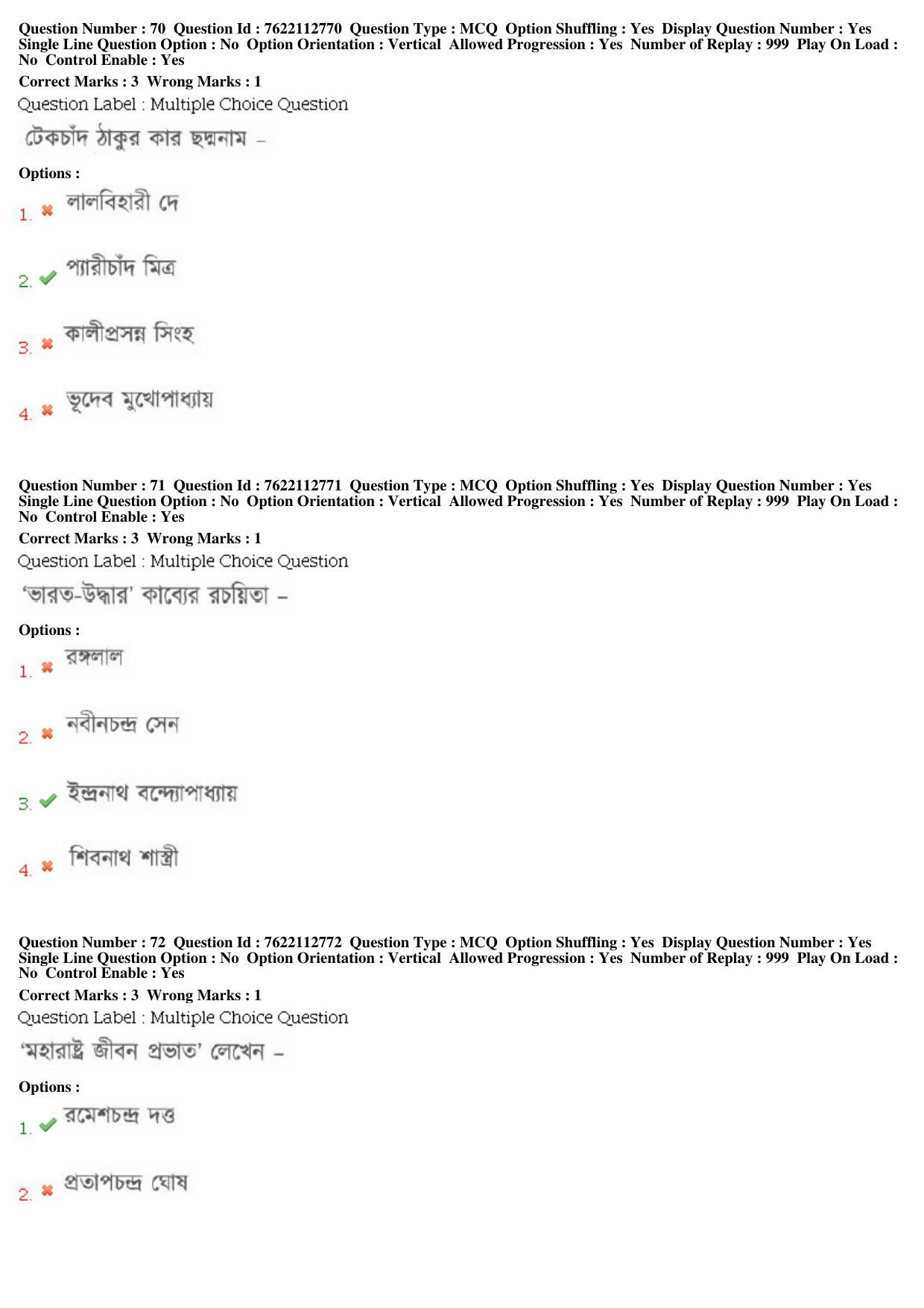 BHU RET Bangali 2019 Question Paper - Page 33