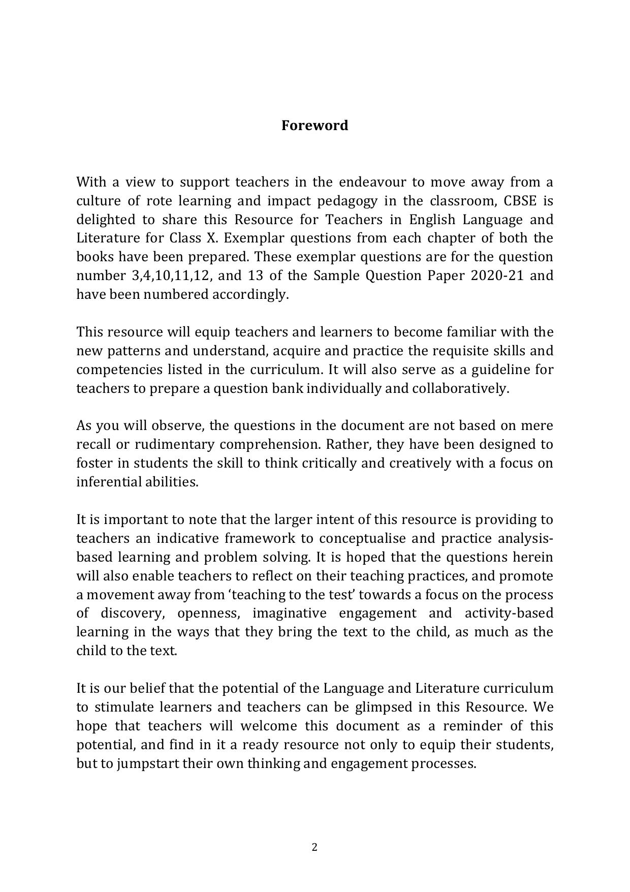 CBSE Class 10 English Question Bank - Page 2