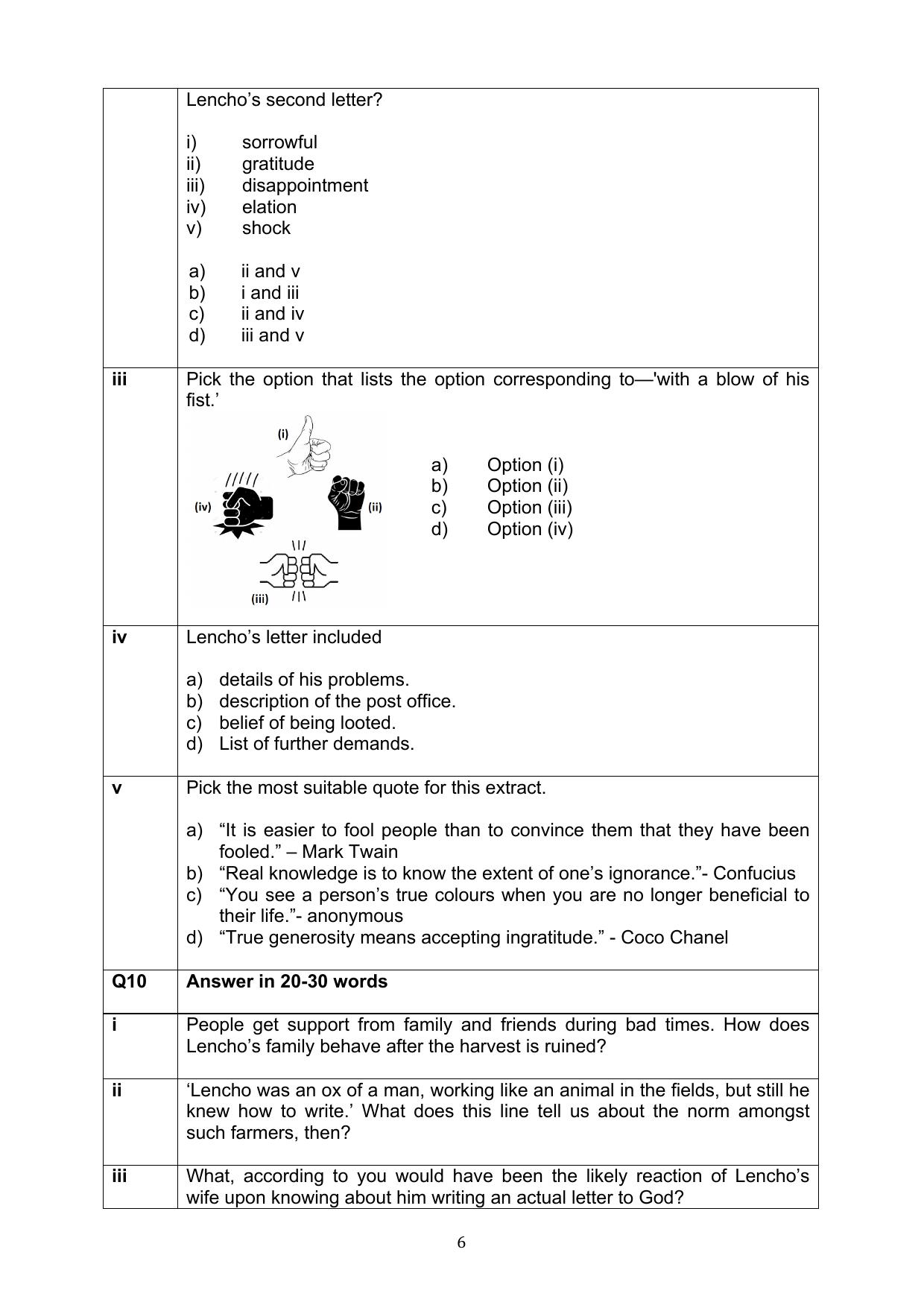 CBSE Class 10 English Question Bank - Page 6