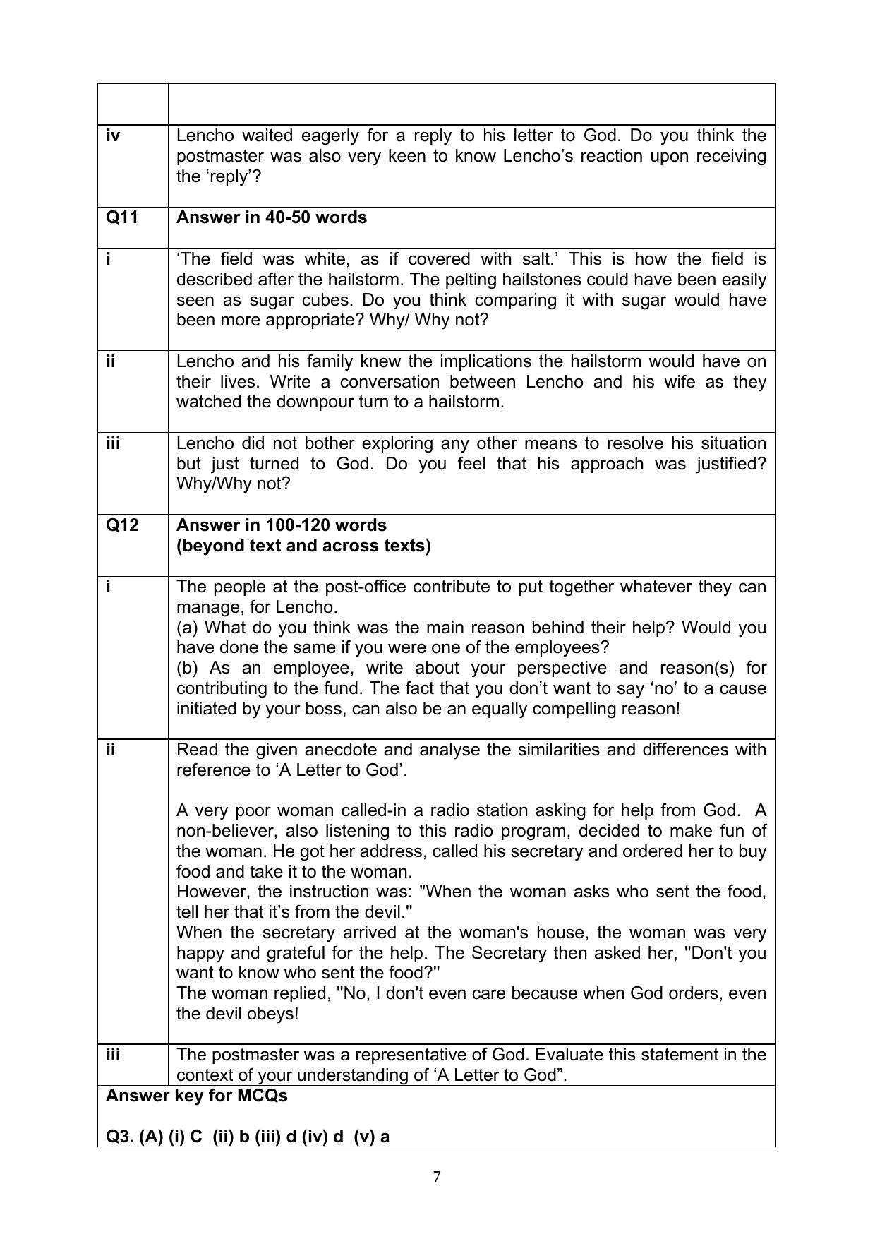 CBSE Class 10 English Question Bank - Page 7