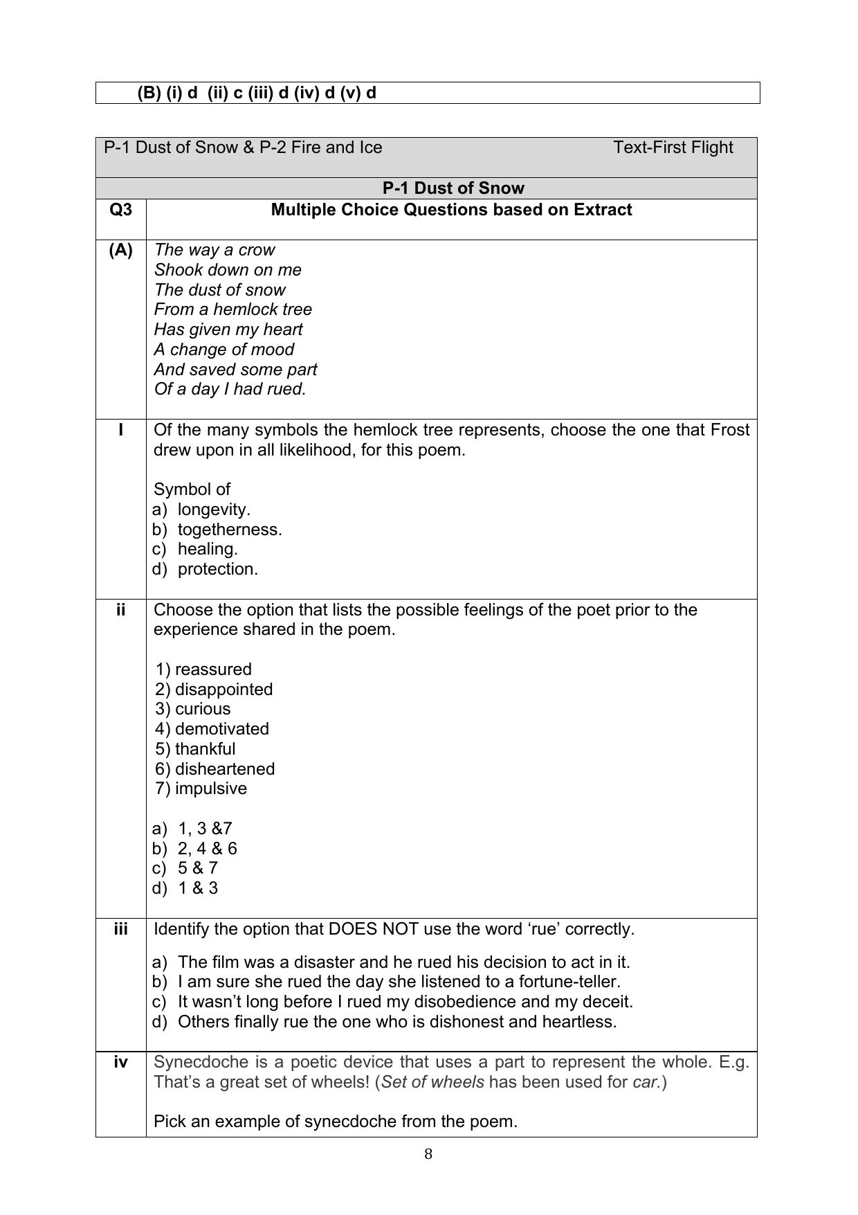 CBSE Class 10 English Question Bank - Page 8