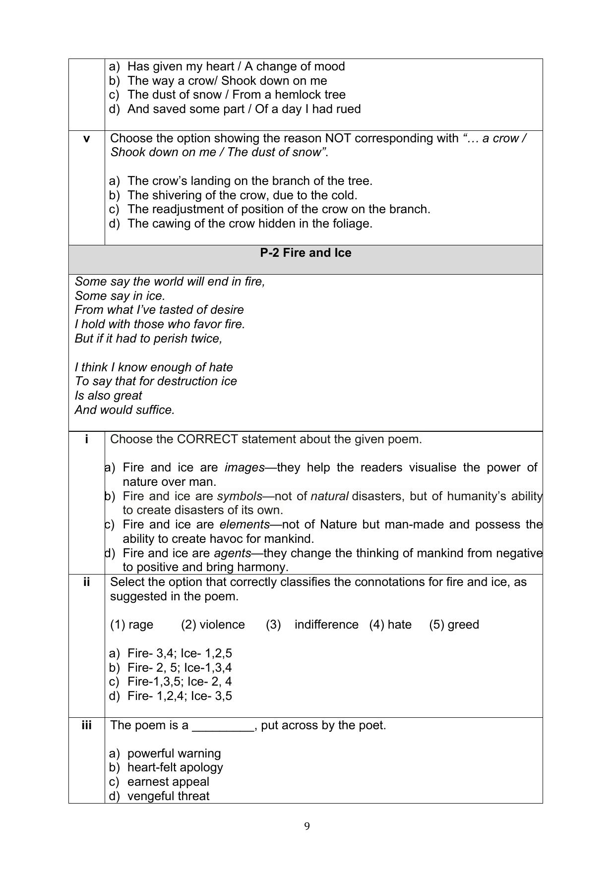 CBSE Class 10 English Question Bank - Page 9
