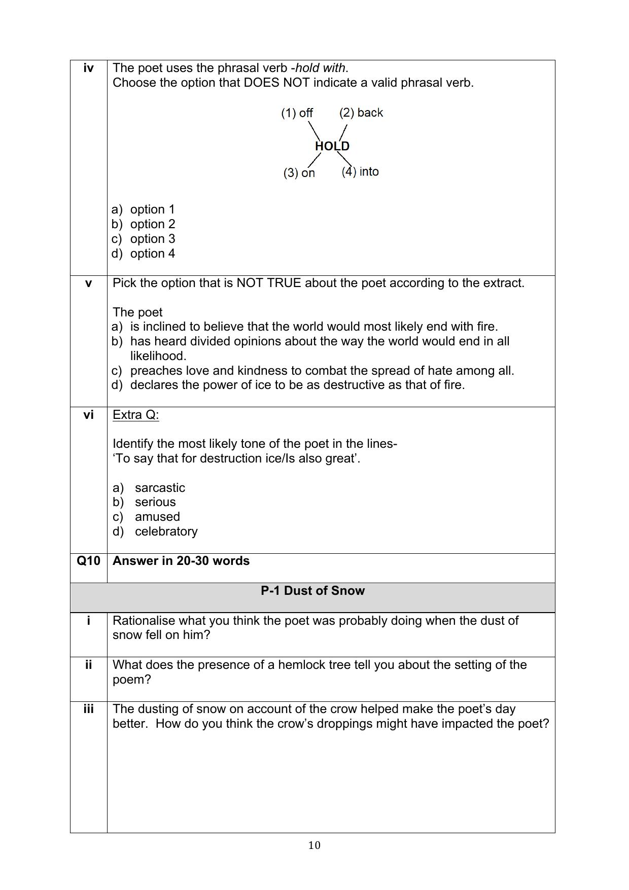 CBSE Class 10 English Question Bank - Page 10
