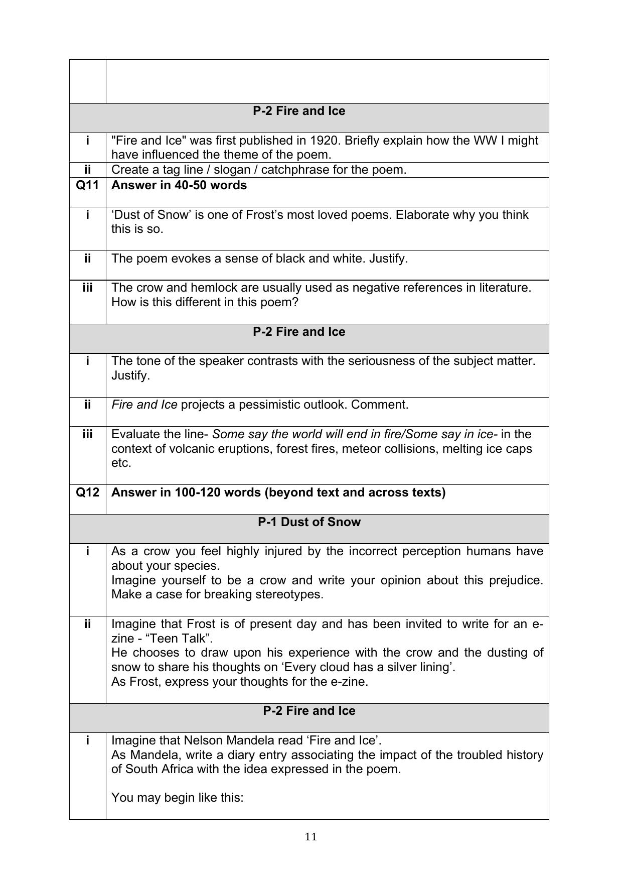 CBSE Class 10 English Question Bank - Page 11