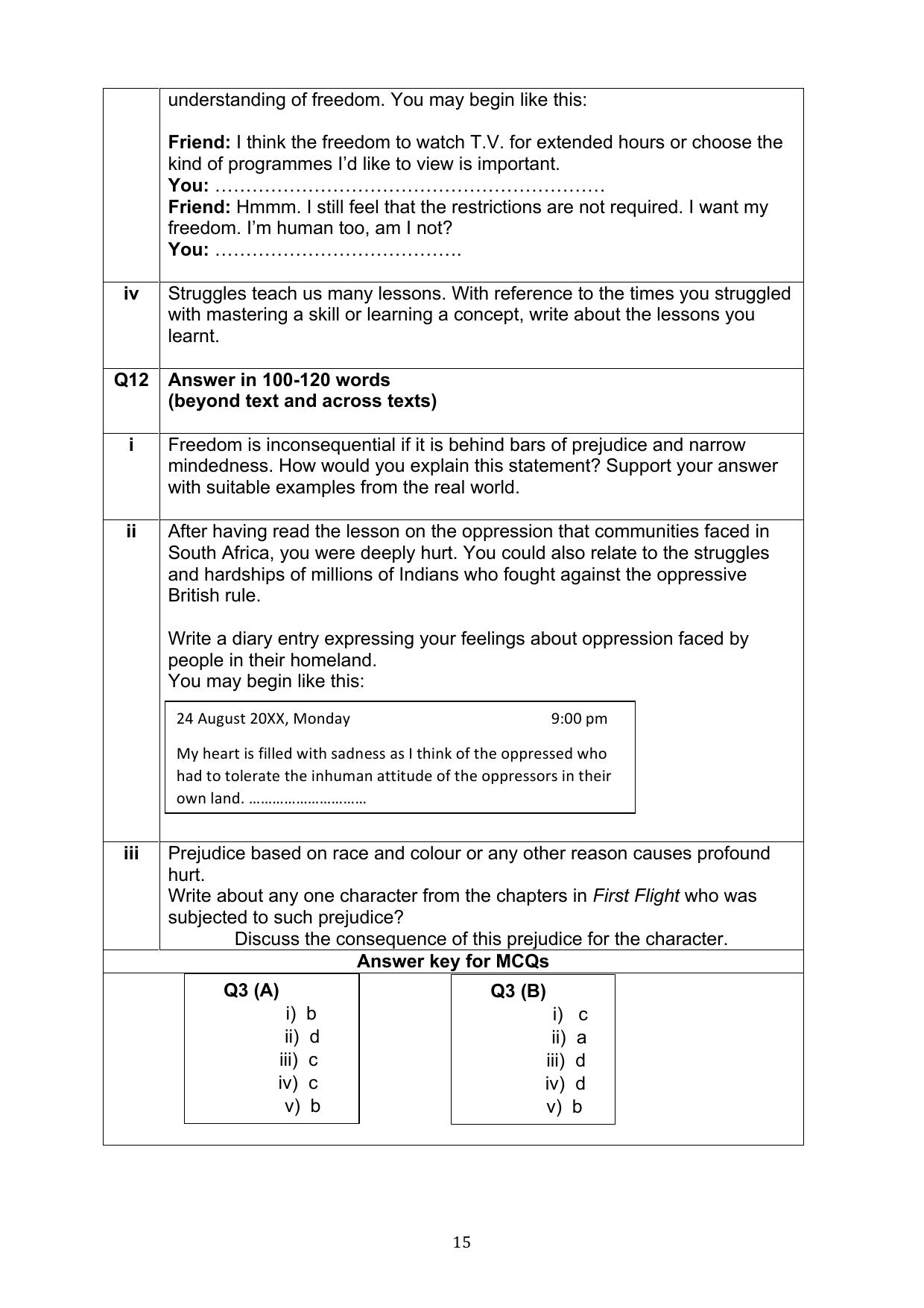 CBSE Class 10 English Question Bank - Page 15