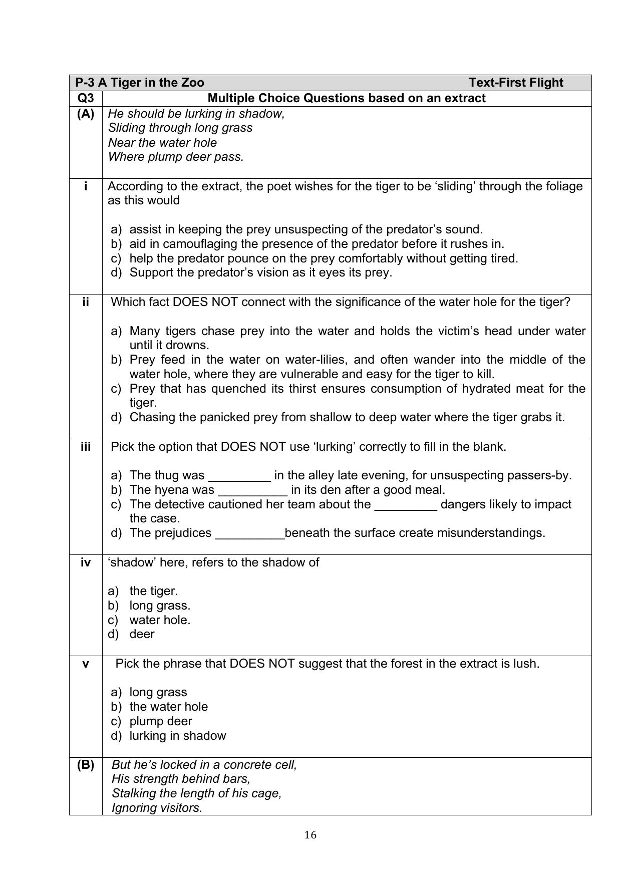 CBSE Class 10 English Question Bank - Page 16
