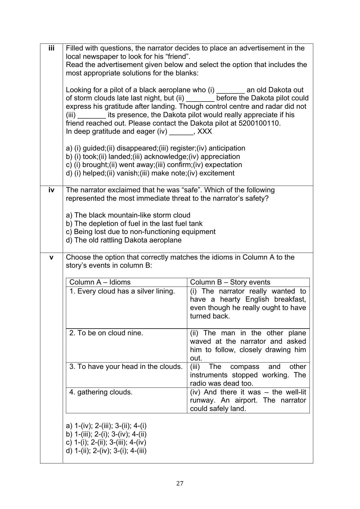 CBSE Class 10 English Question Bank - Page 27