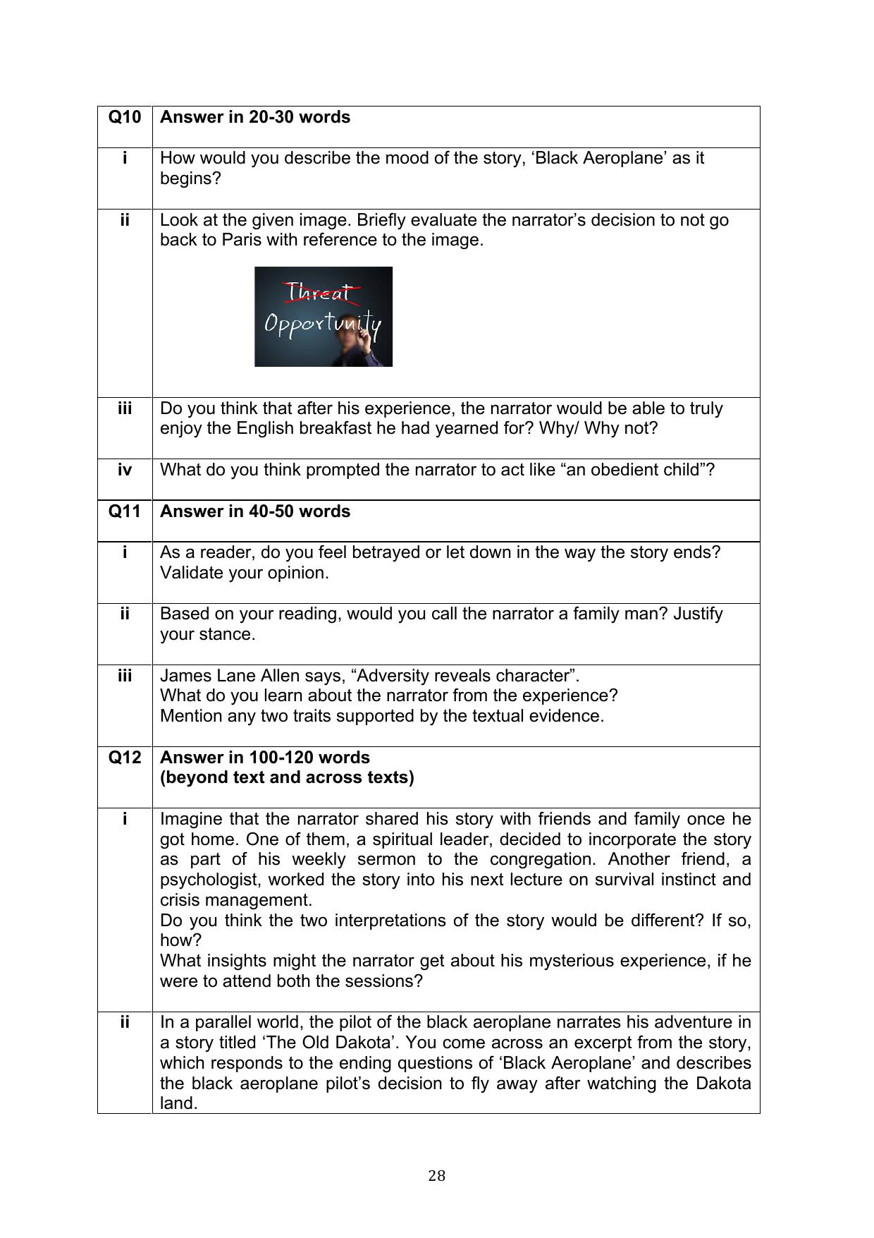 CBSE Class 10 English Question Bank - Page 28