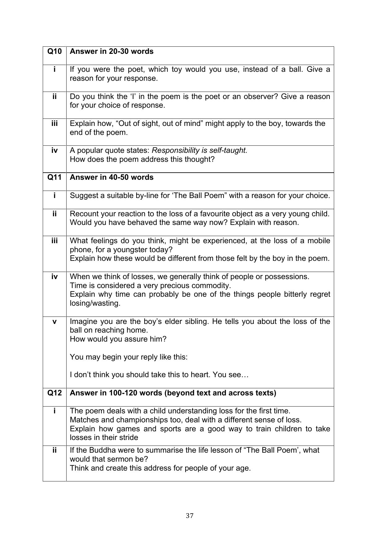 CBSE Class 10 English Question Bank - Page 37
