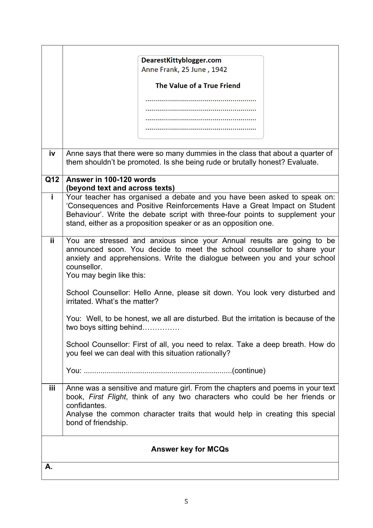 CBSE Class 10 English Question Bank - Page 42