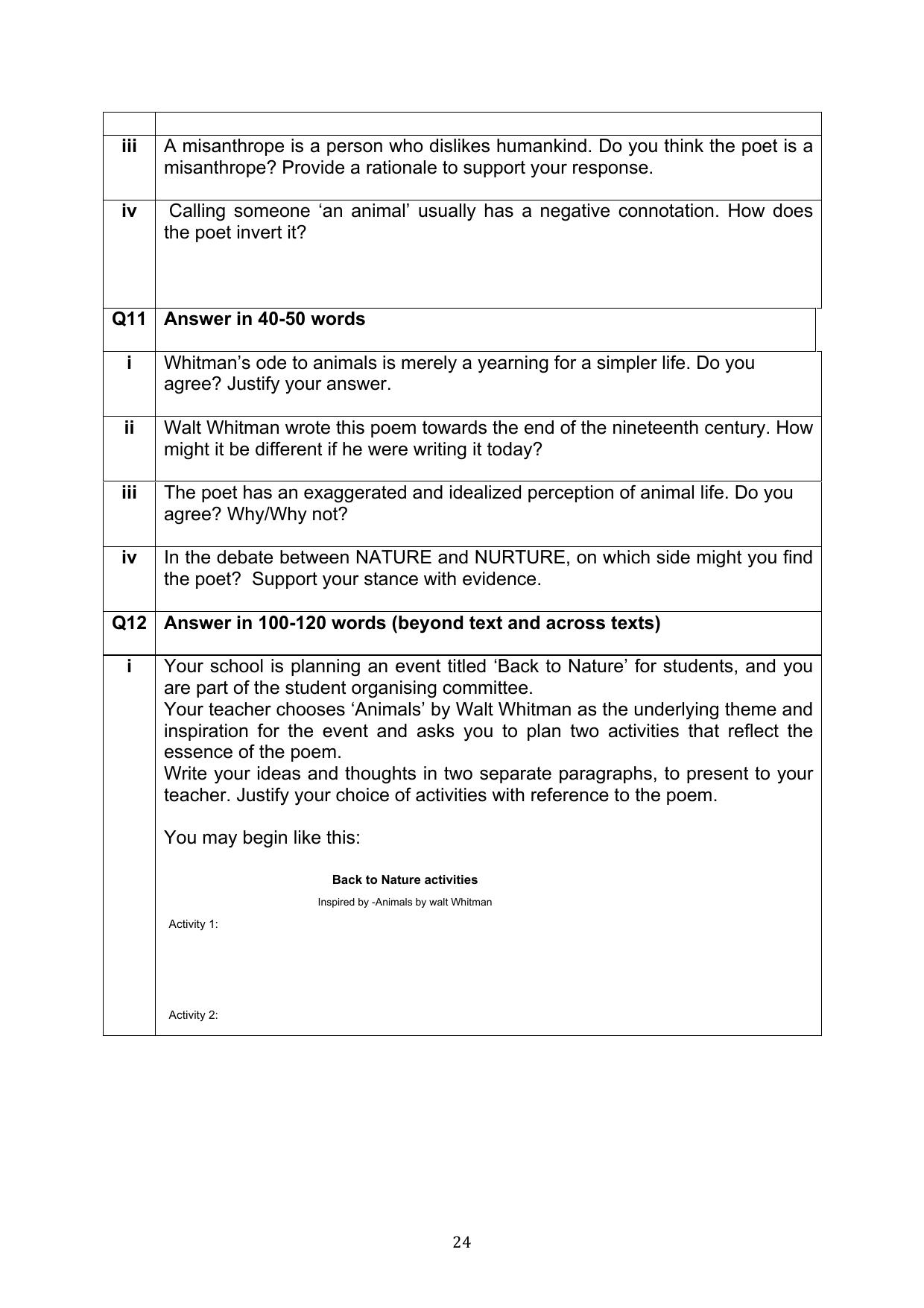 CBSE Class 10 English Question Bank - Page 61