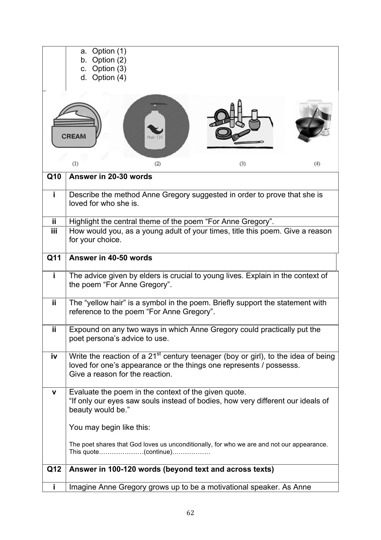 CBSE Class 10 English Question Bank - Page 99