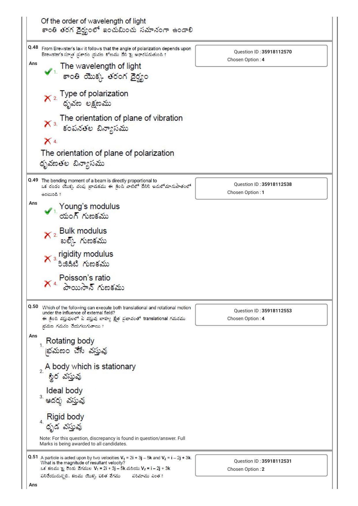TS CPGET 2018 M.Sc. Physics Question Paper with Answer Key - Page 22