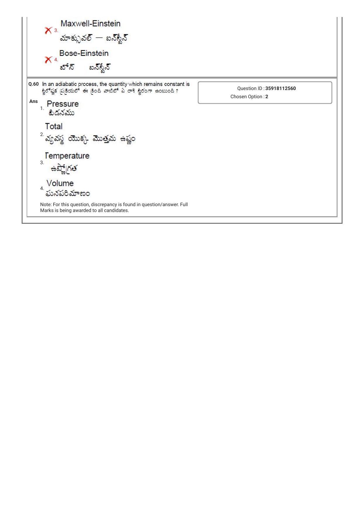 TS CPGET 2018 M.Sc. Physics Question Paper with Answer Key - Page 25