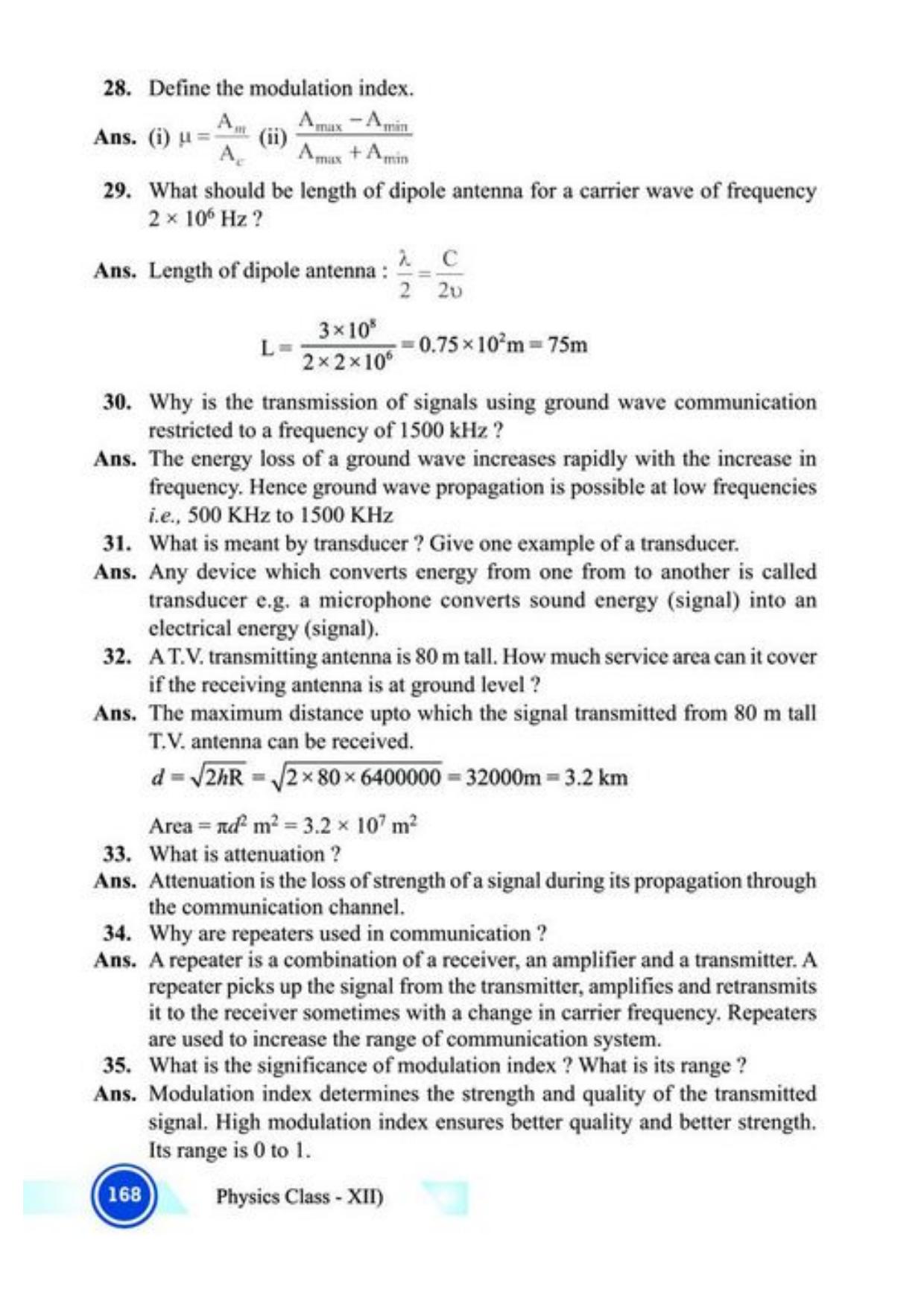 Class 12 Notes, Question & Practice Paper - Physics (Topic 9,10 : Electronic Devices and Communication Systems) - Page 13