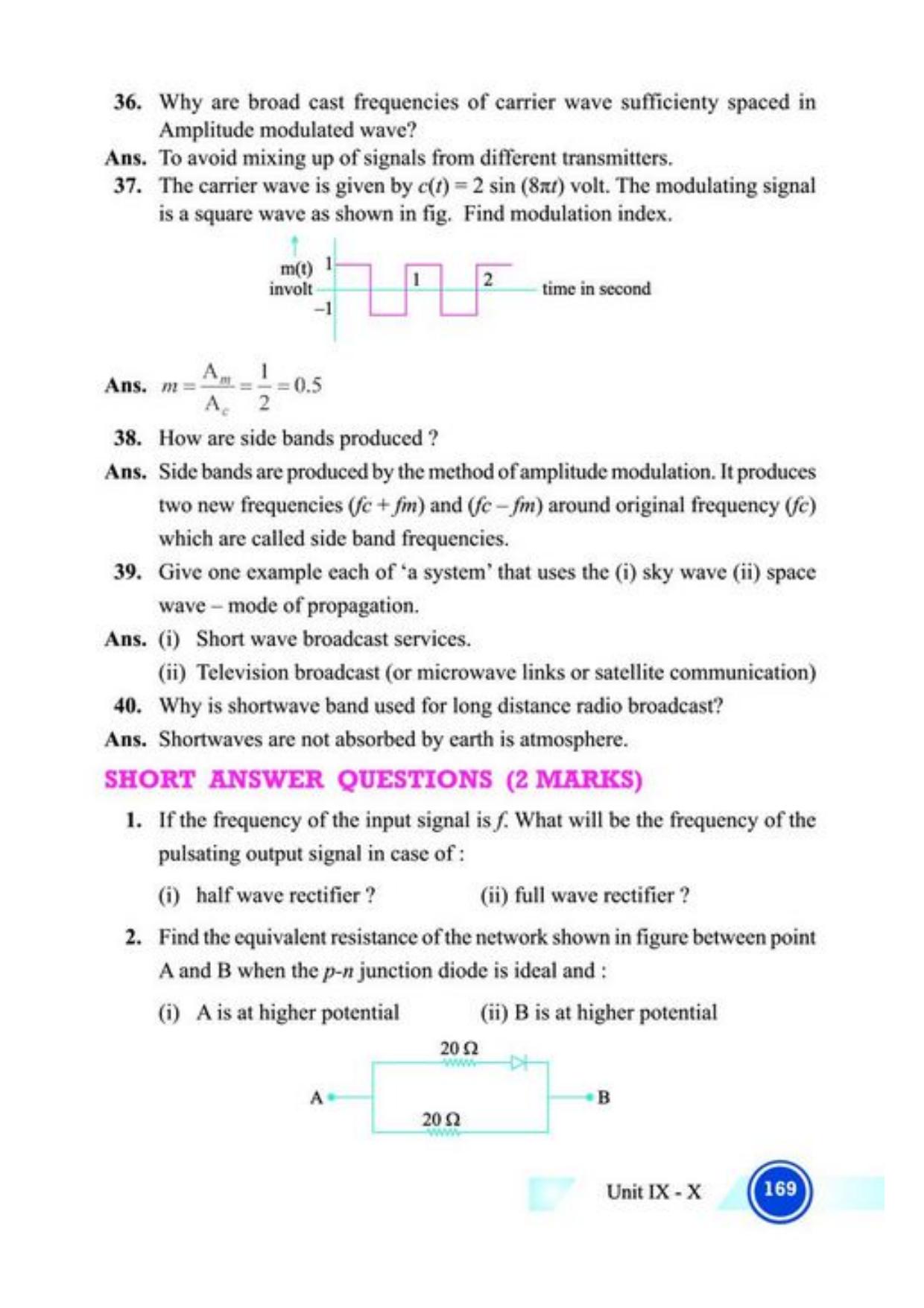 Class 12 Notes, Question & Practice Paper - Physics (Topic 9,10 : Electronic Devices and Communication Systems) - Page 14
