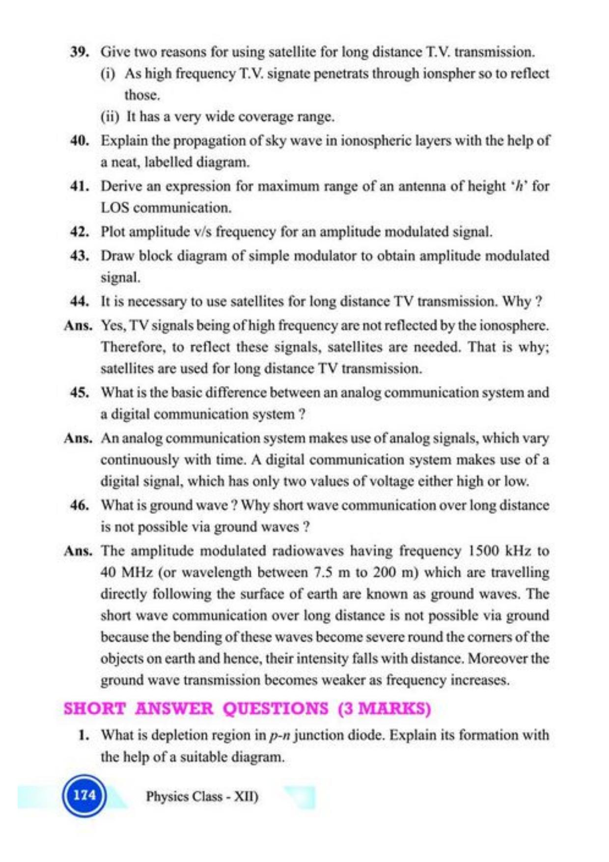 Class 12 Notes, Question & Practice Paper - Physics (Topic 9,10 : Electronic Devices and Communication Systems) - Page 19