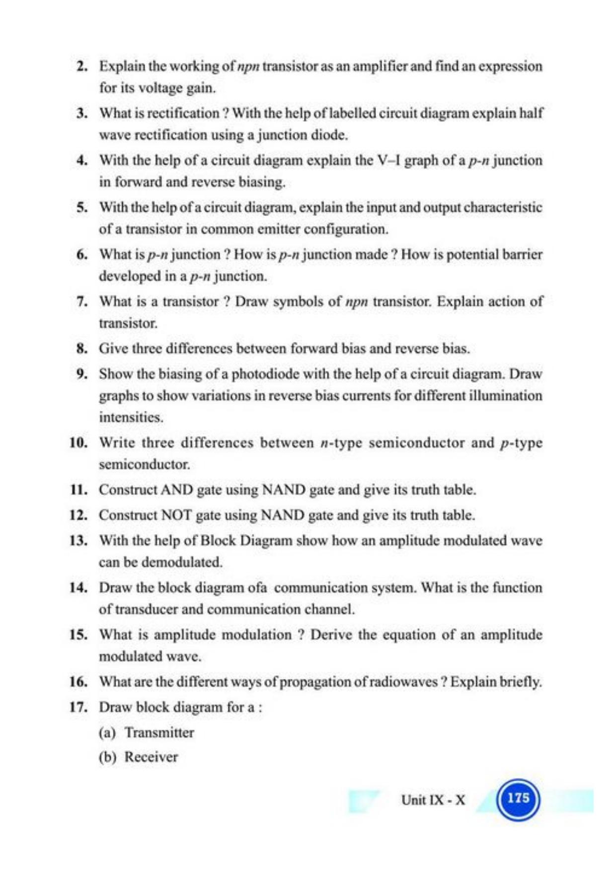 Class 12 Notes, Question & Practice Paper - Physics (Topic 9,10 : Electronic Devices and Communication Systems) - Page 20