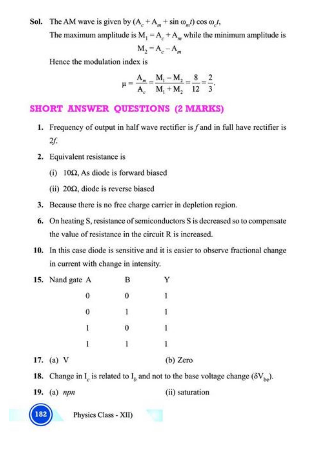 Class 12 Notes, Question & Practice Paper - Physics (Topic 9,10 : Electronic Devices and Communication Systems) - Page 26